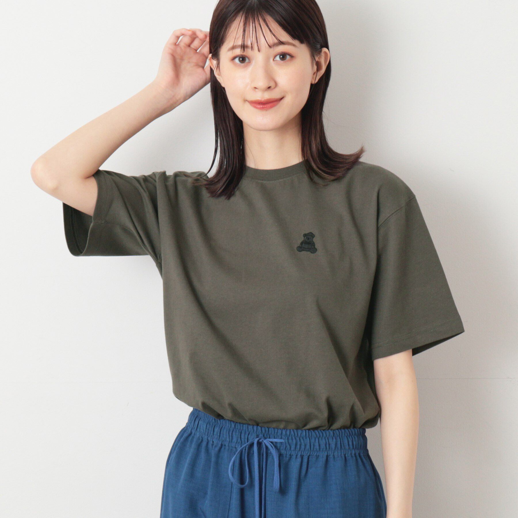 Dessin「【ユニセックス・洗える】ベアワンポイントTシャツ」|Tシャツ・カットソー|