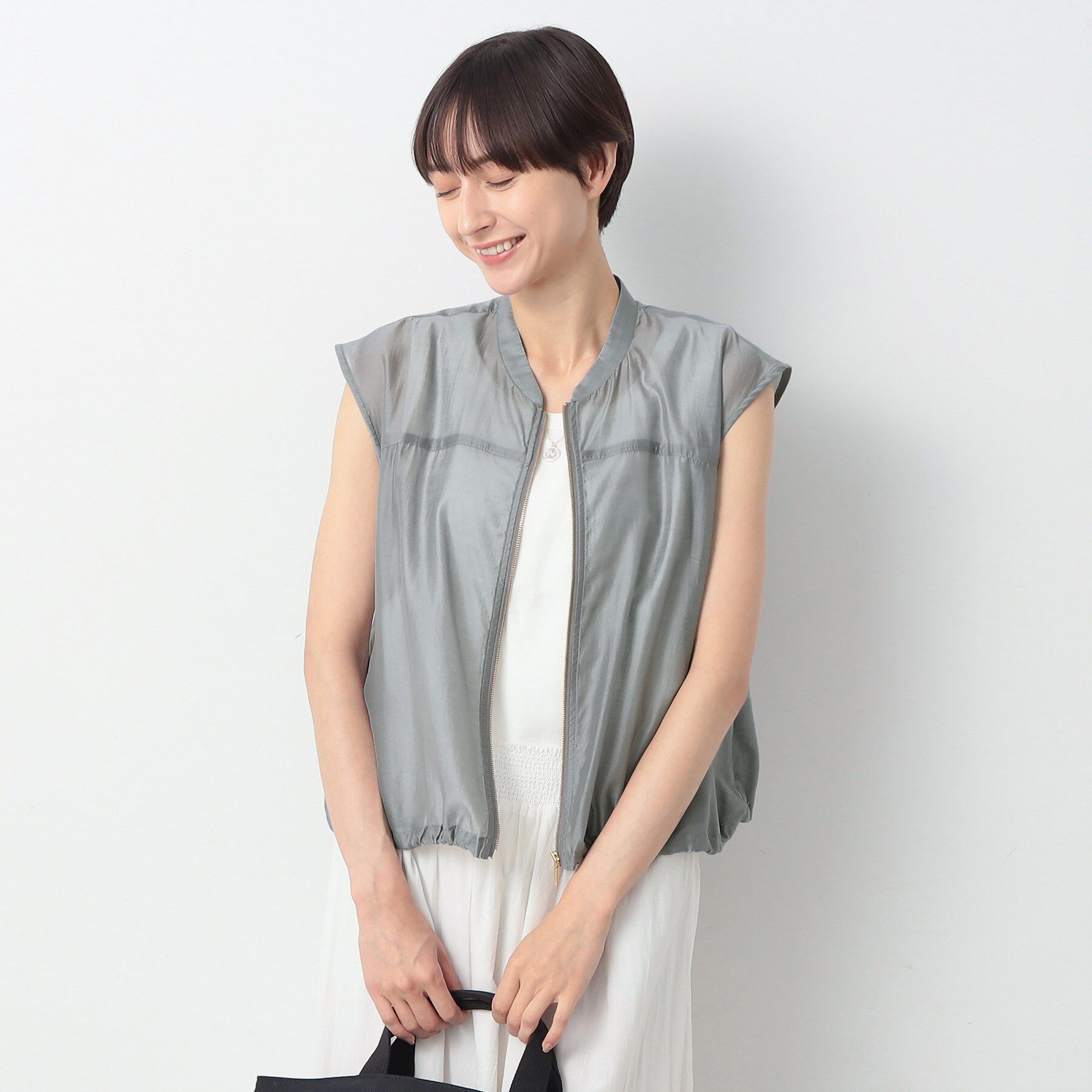 Dessin「【洗える】ドローコード付きシアーブラウス」|シャツ・ブラウス|