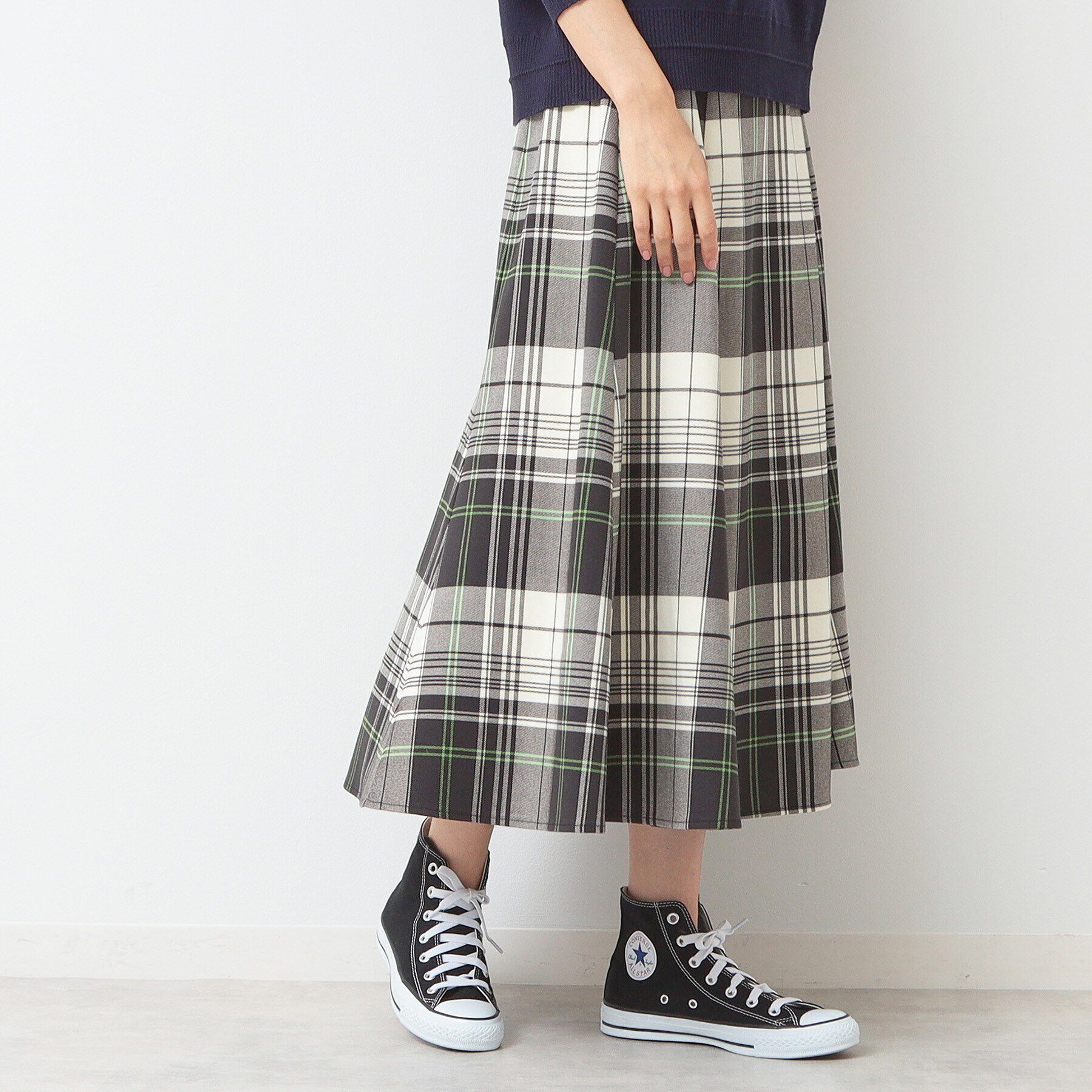Dessin「【後ろゴム・洗える】チェック柄フレアースカート(XS～L)」|スカート|