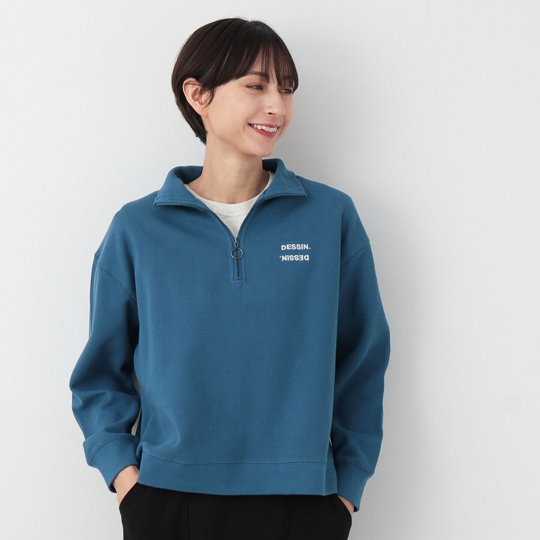 Dessin「ハーフジップカットソー」|Tシャツ・カットソー|ブルー(092)