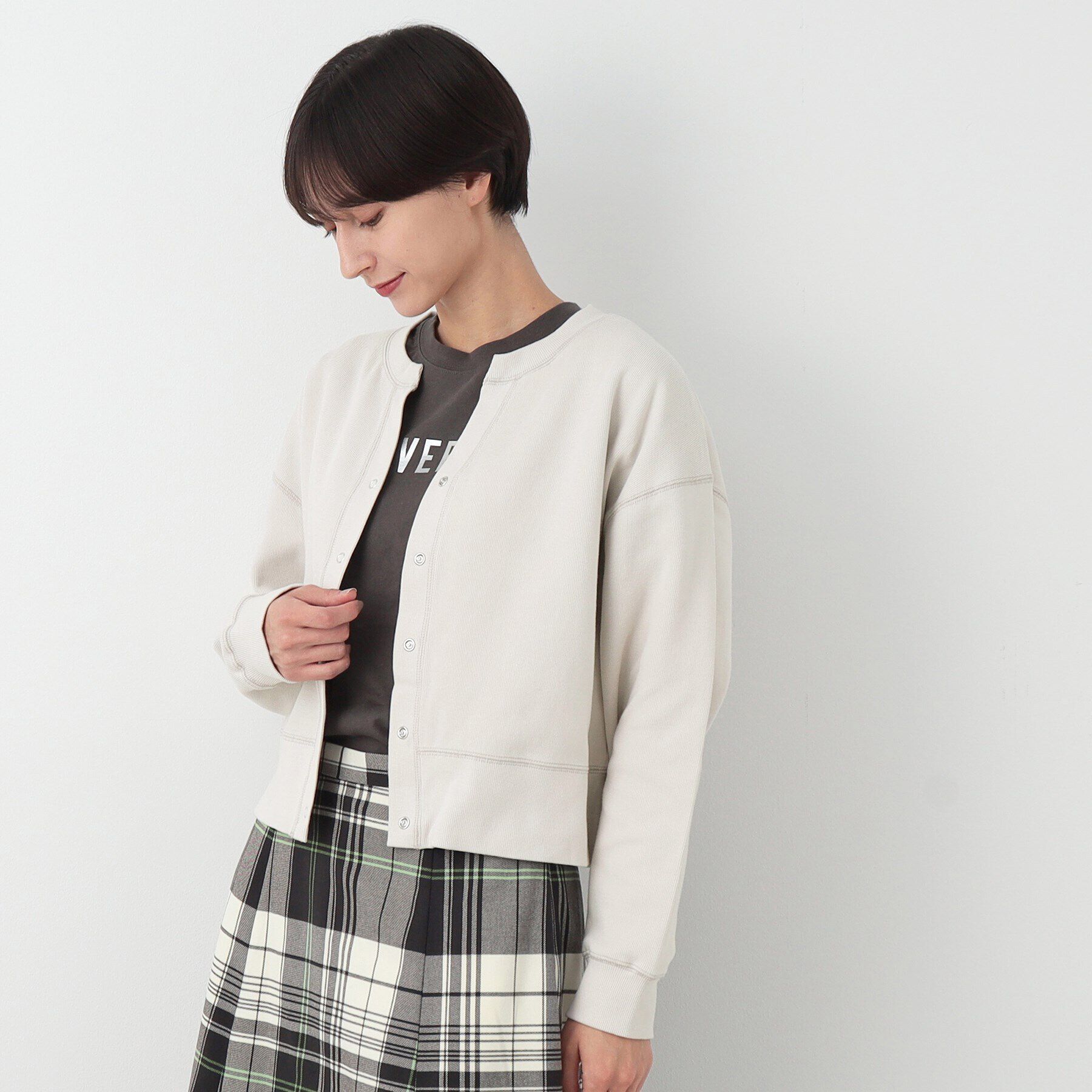 Dessin「【洗える】キーネックカットソーカーディガン」|カーディガン|