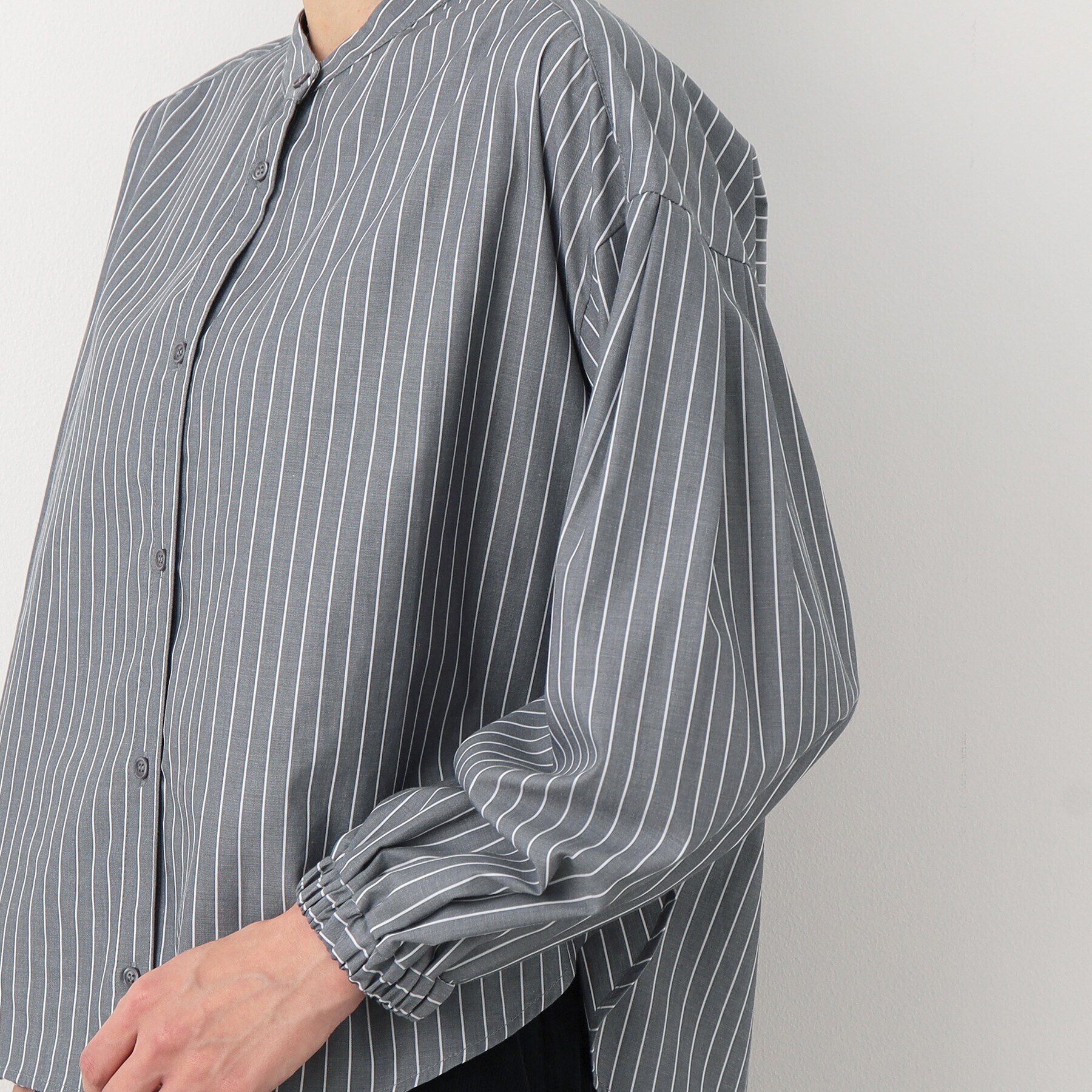 Dessin「【洗える】バルーンスリーブバンドカラーシャツ（XS～L）」|シャツ・ブラウス|