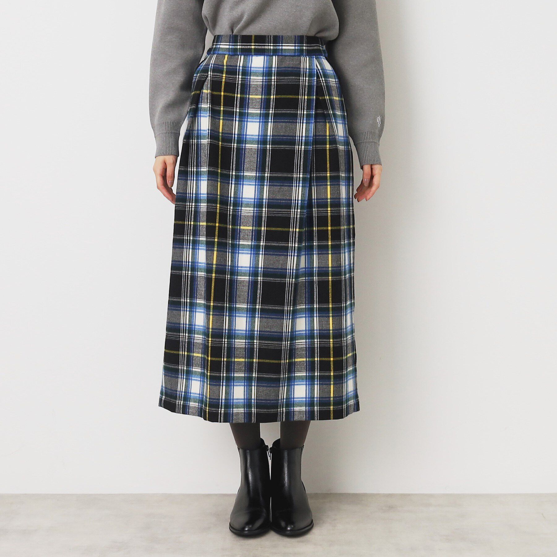 Dessin「【洗える】起毛チェックタックスカート（XS～L）」|スカート|