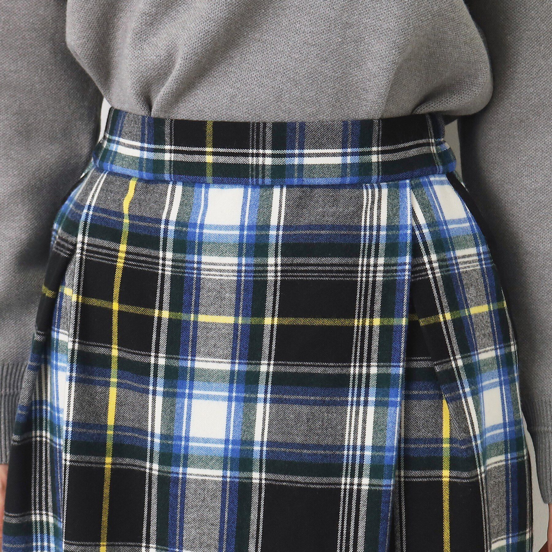 Dessin「【洗える】起毛チェックタックスカート（XS～L）」|スカート|