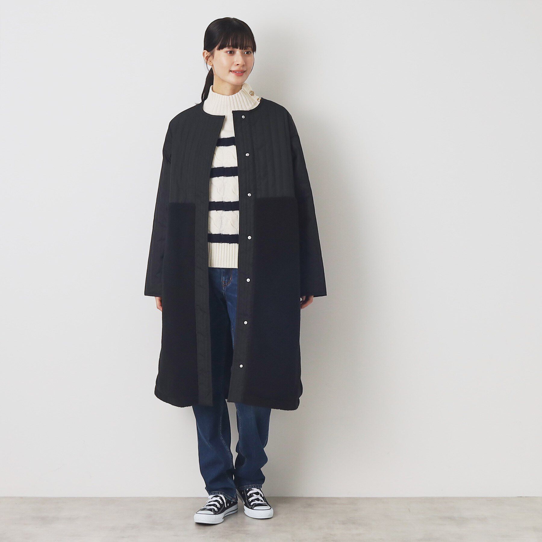 Dessin「中綿キルトドッキングコート（S～L）」|ノーカラーコート|