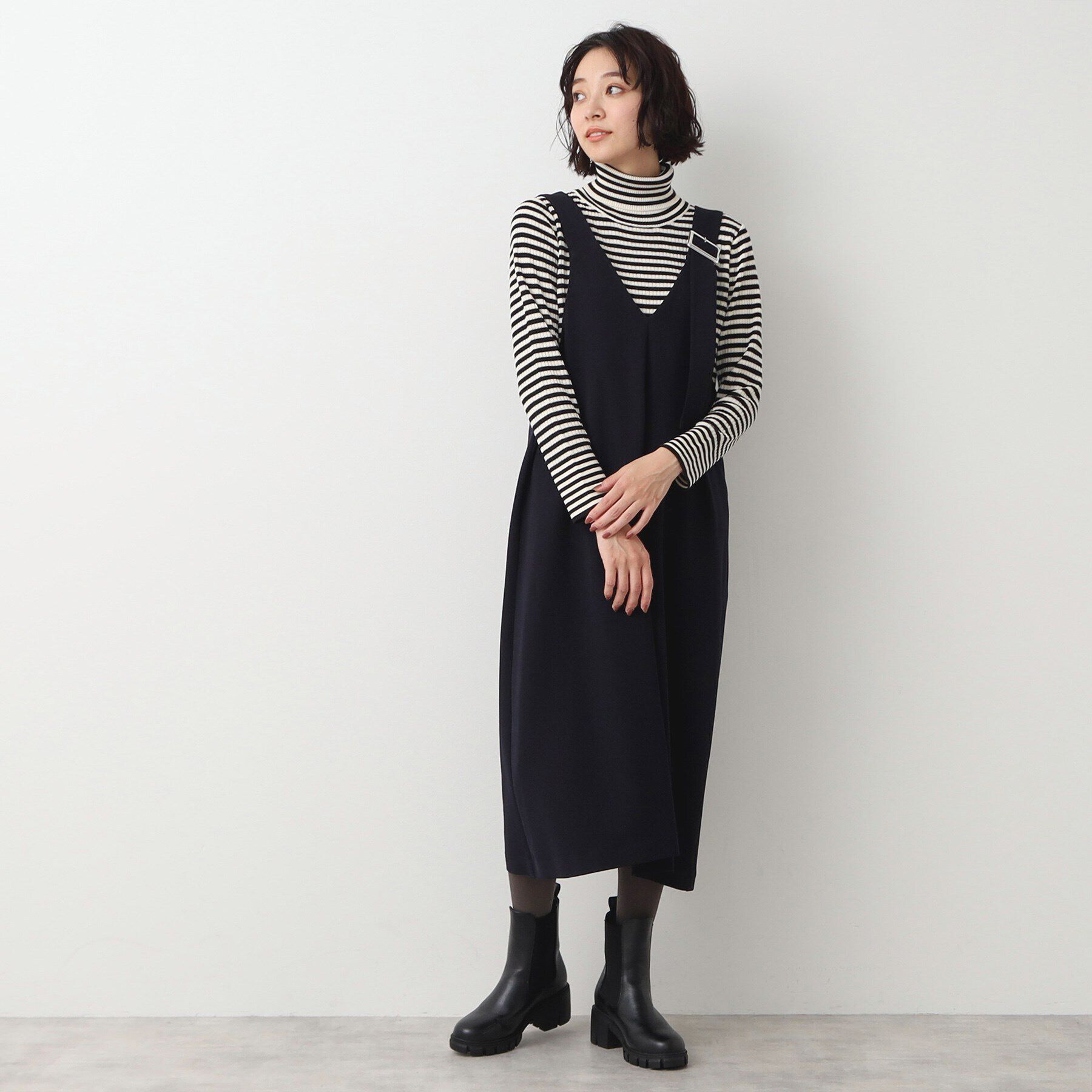 Dessin「【洗える】ベルト付きジャンパースカート」|ジャンパースカート|