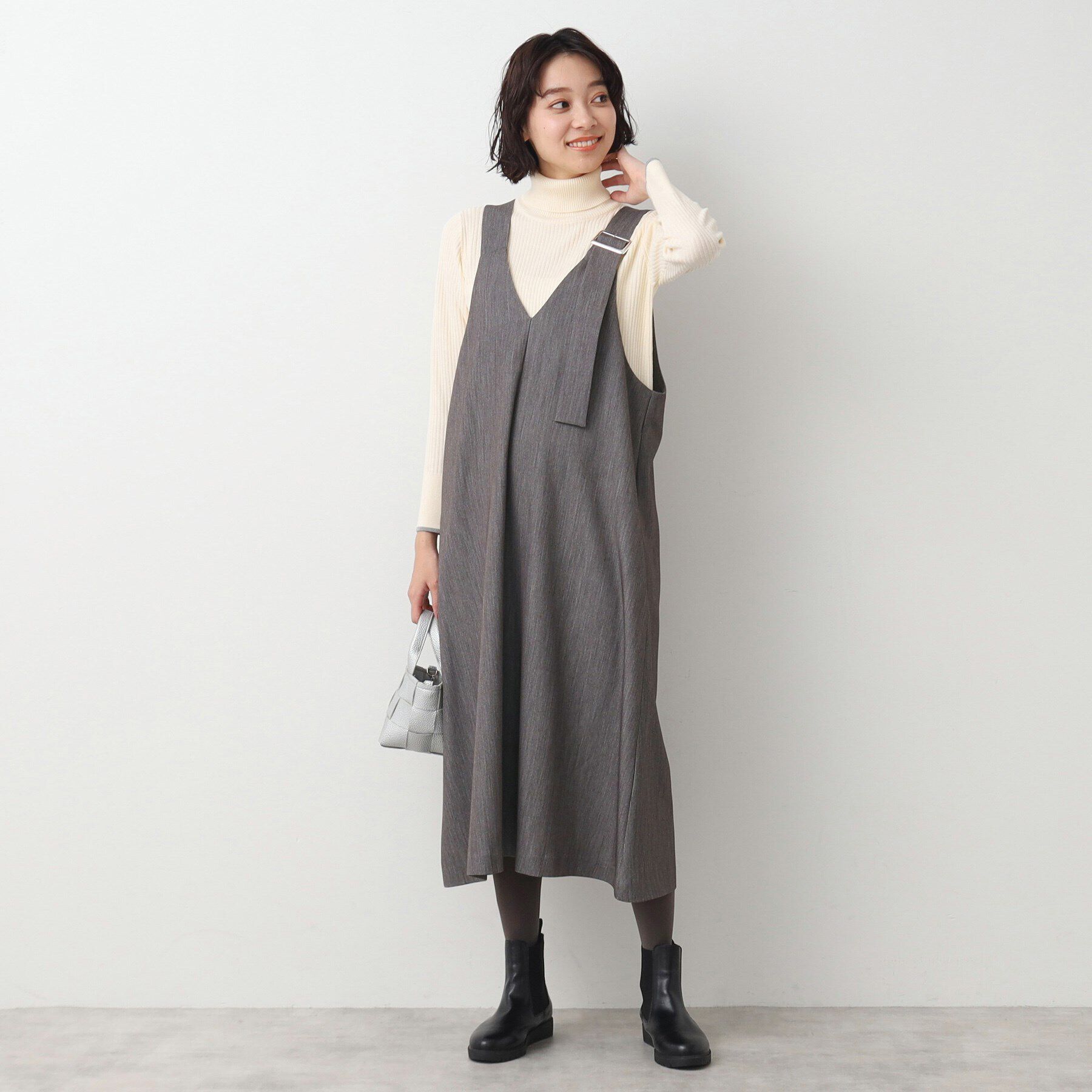 Dessin「【洗える】ベルト付きジャンパースカート」|ジャンパースカート|