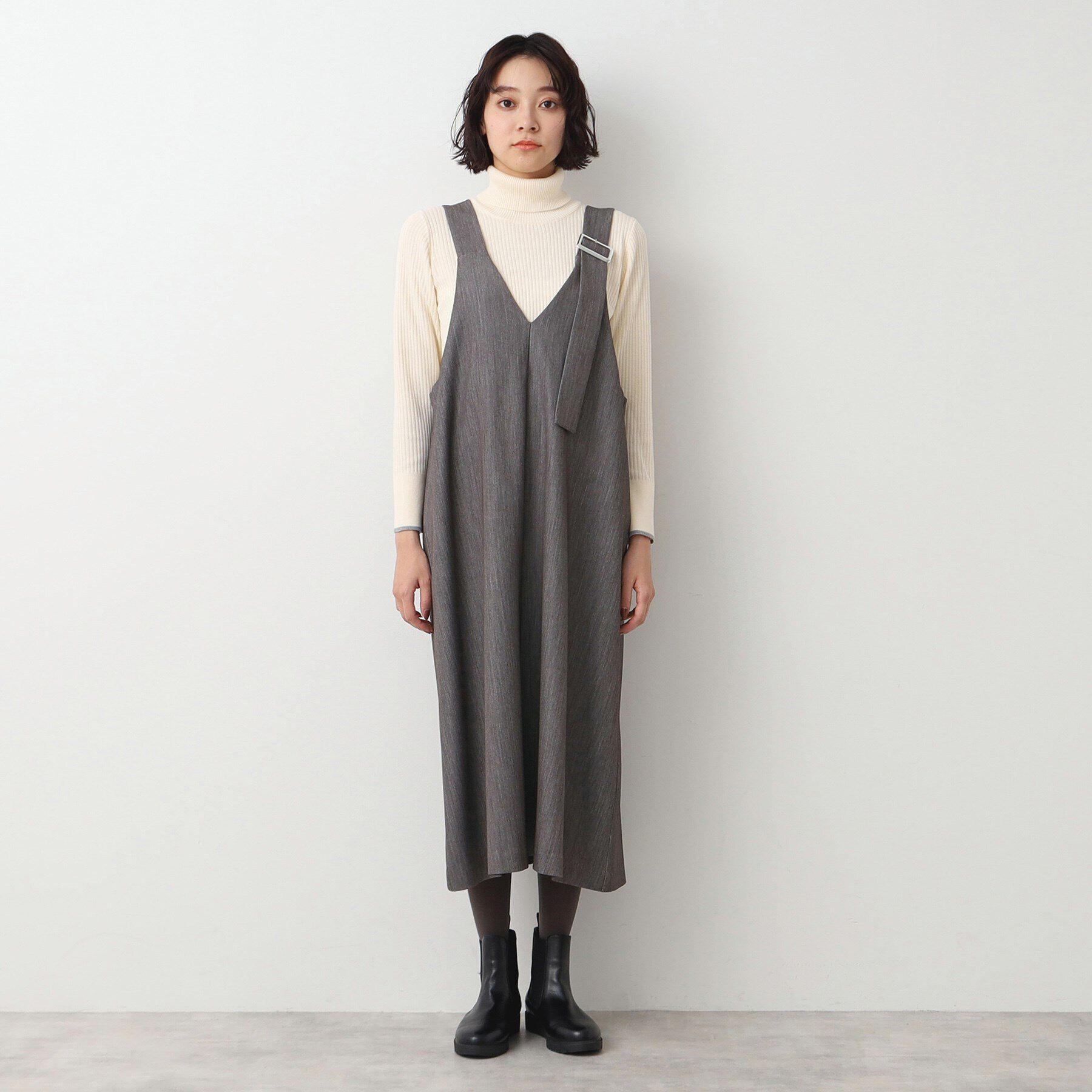 Dessin「【洗える】ベルト付きジャンパースカート」|ジャンパースカート|