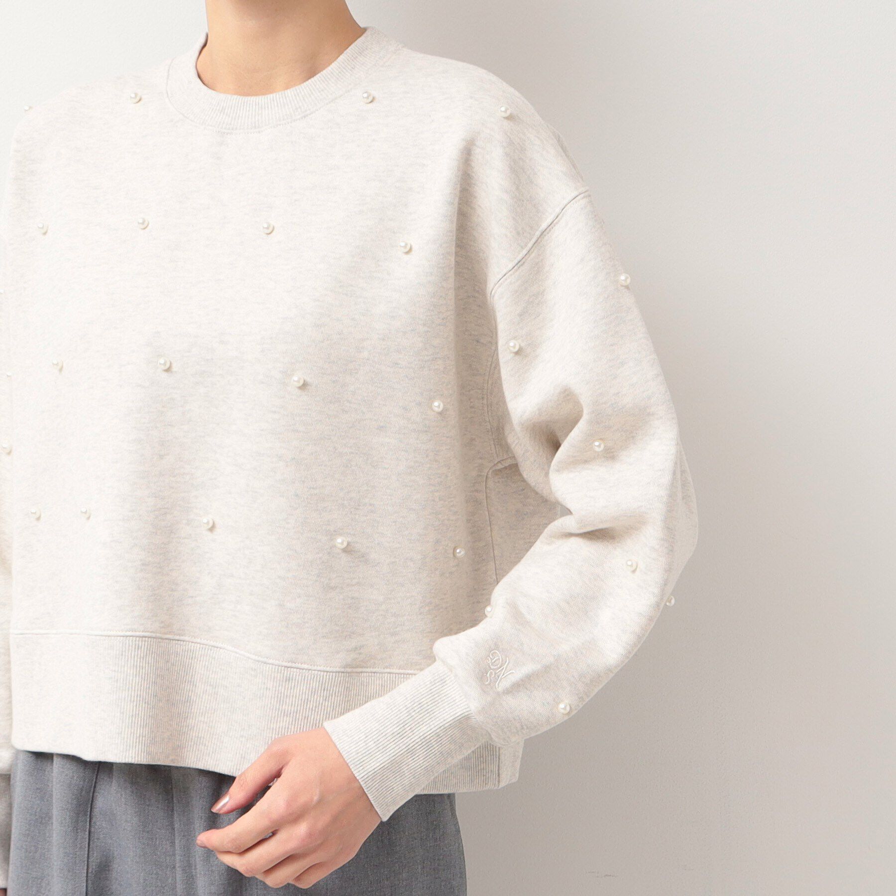 Dessin「【洗える】パール調付きスウェット（S～L）」|Tシャツ・カットソー|