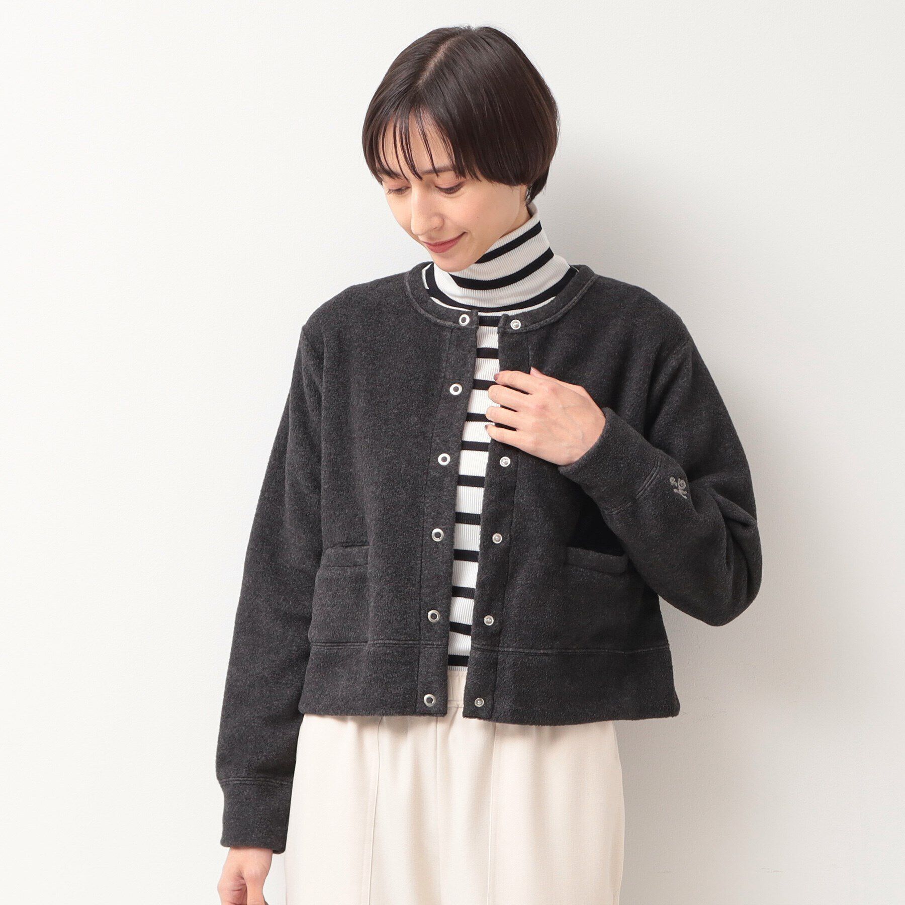 Dessin「【洗える】フリースクルーネックカーディガン」|カーディガン|