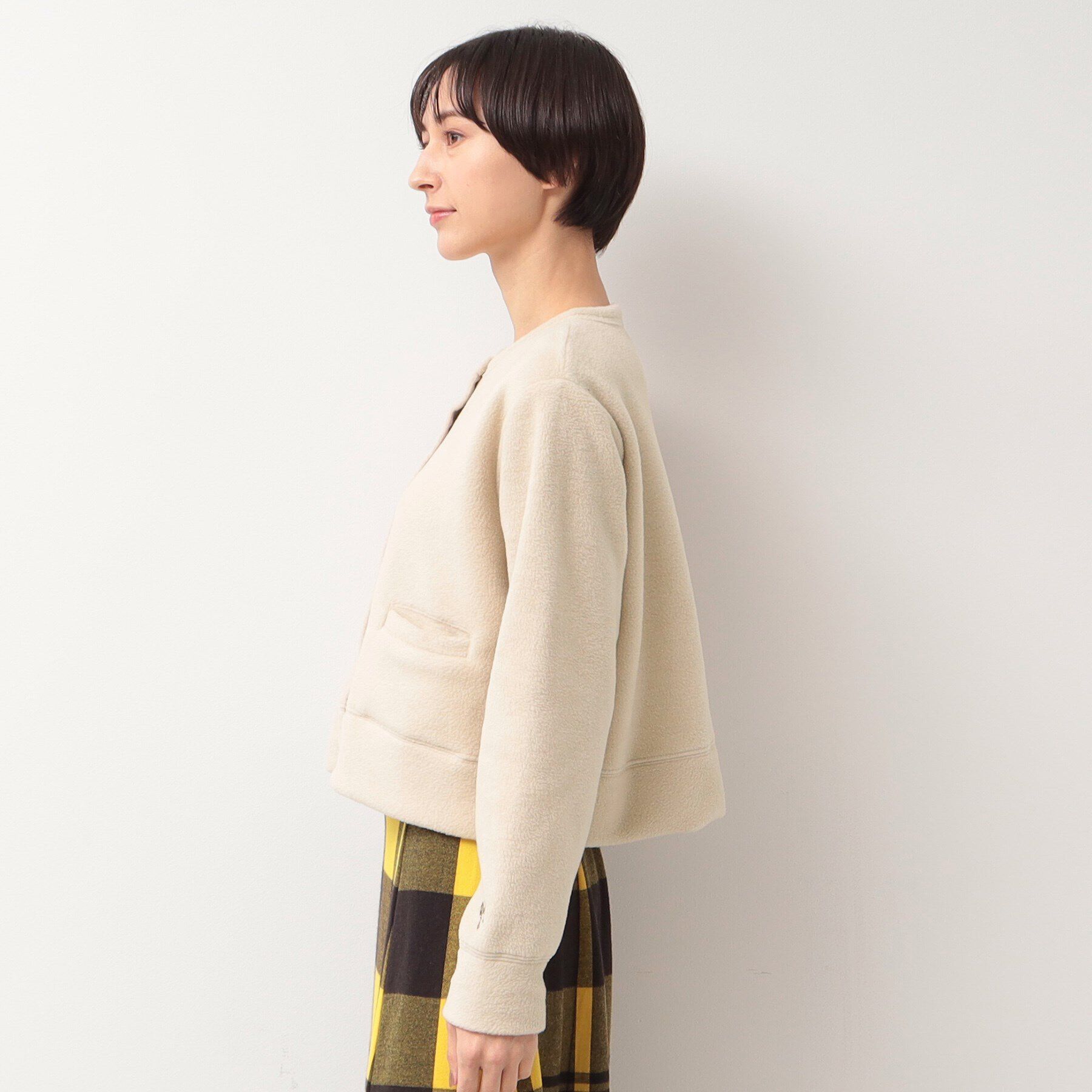 Dessin「【洗える】フリースクルーネックカーディガン」|カーディガン|