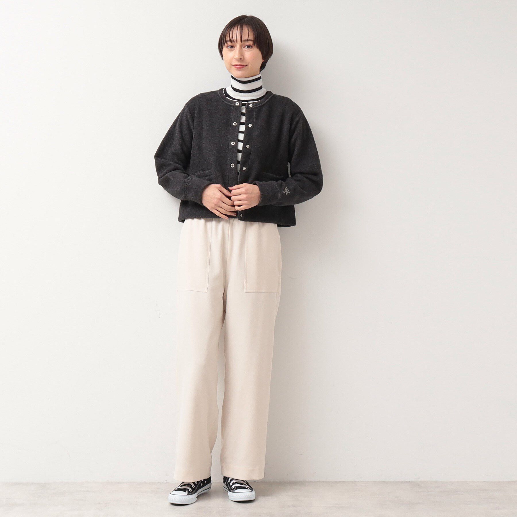 Dessin「【洗える】フリースクルーネックカーディガン」|カーディガン|