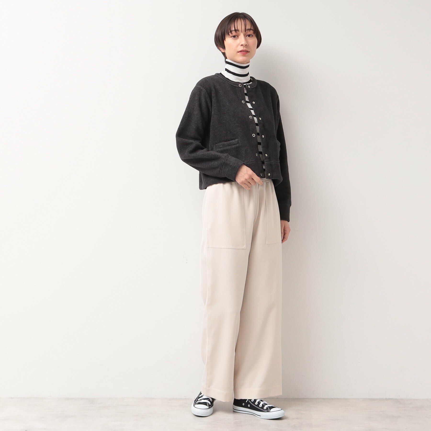 Dessin「【洗える】フリースクルーネックカーディガン」|カーディガン|