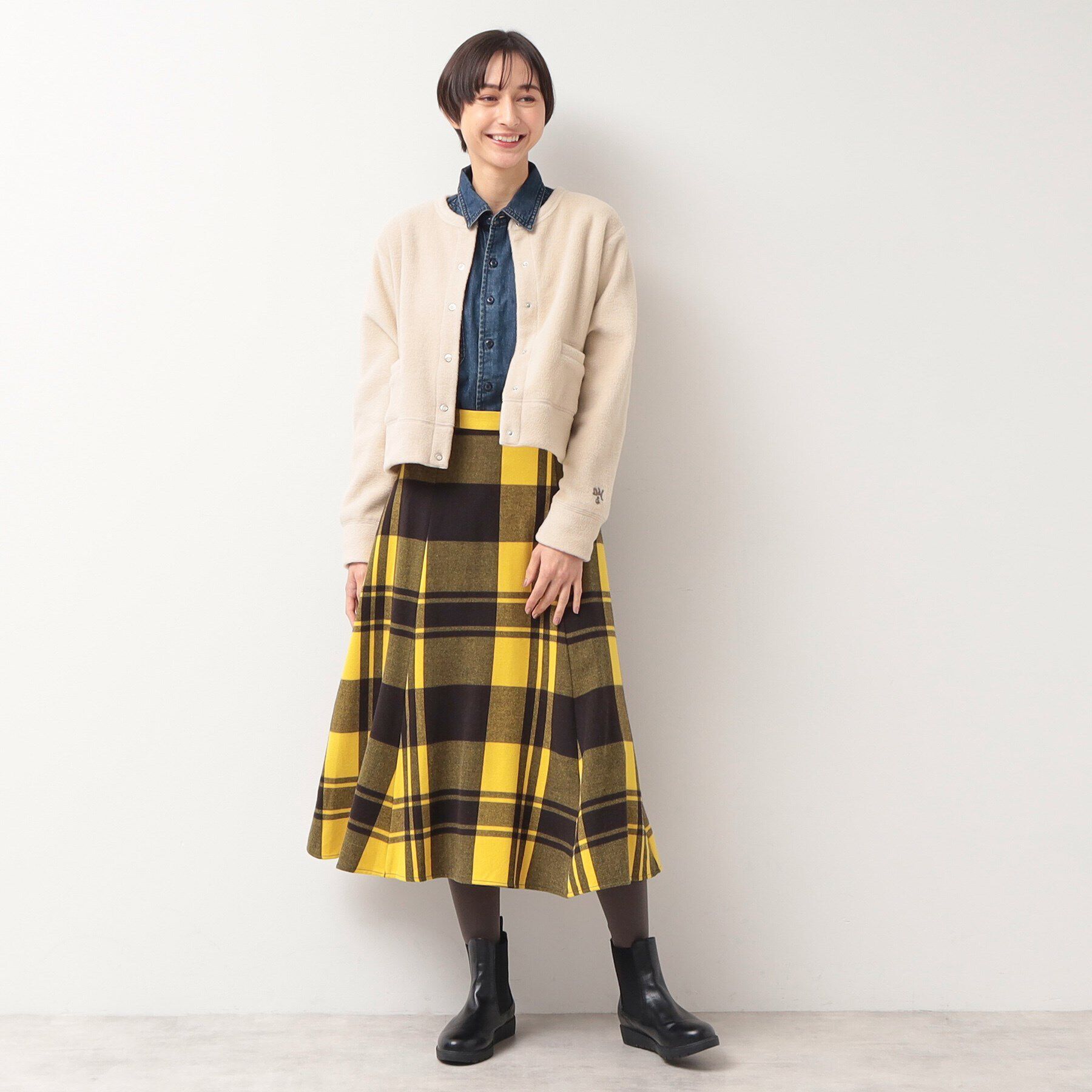 Dessin「【洗える】フリースクルーネックカーディガン」|カーディガン|