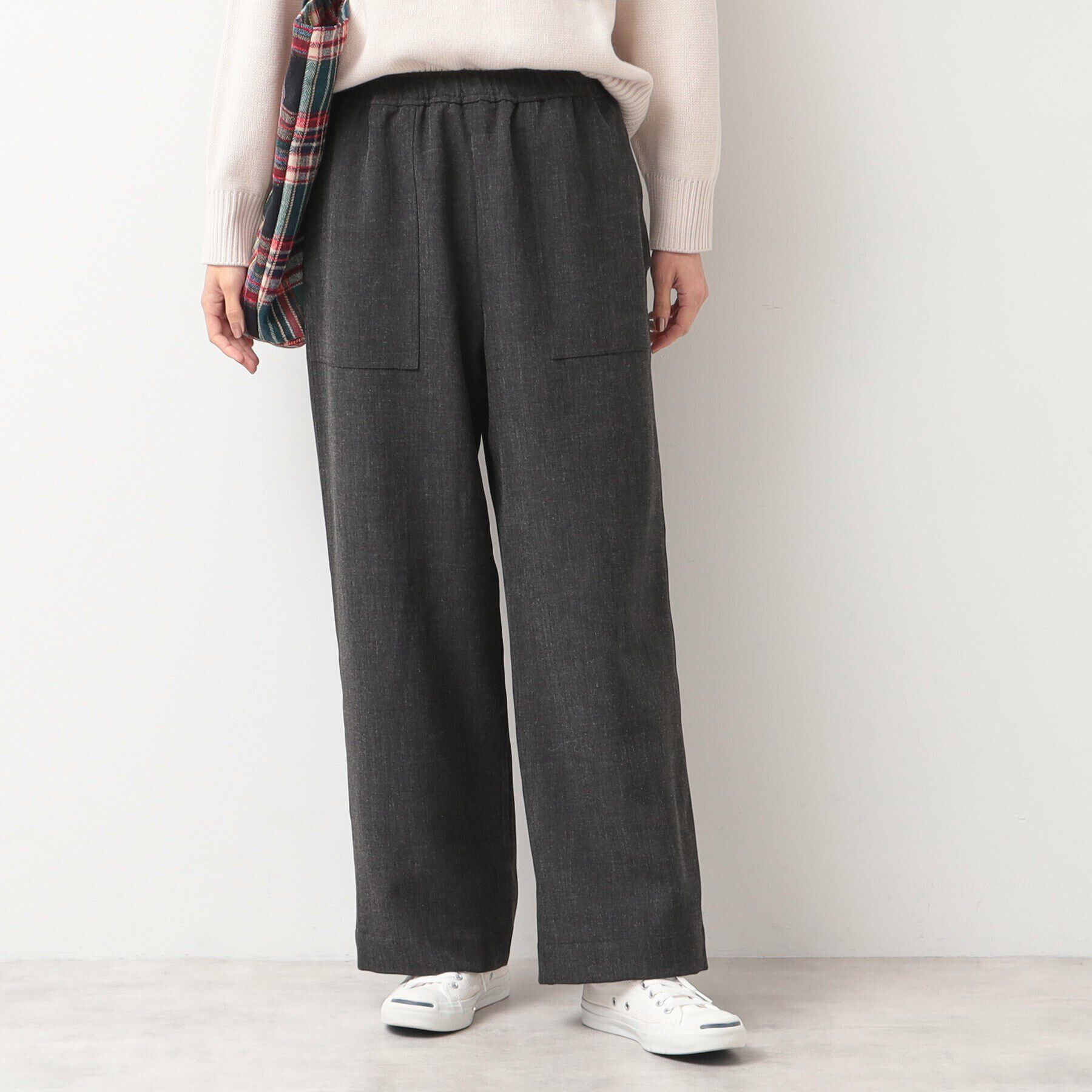 Dessin「【ウエストゴム・裏付き・洗える】アウトポケット付きパンツ（XS～L）」|その他|チャコールグレー(0