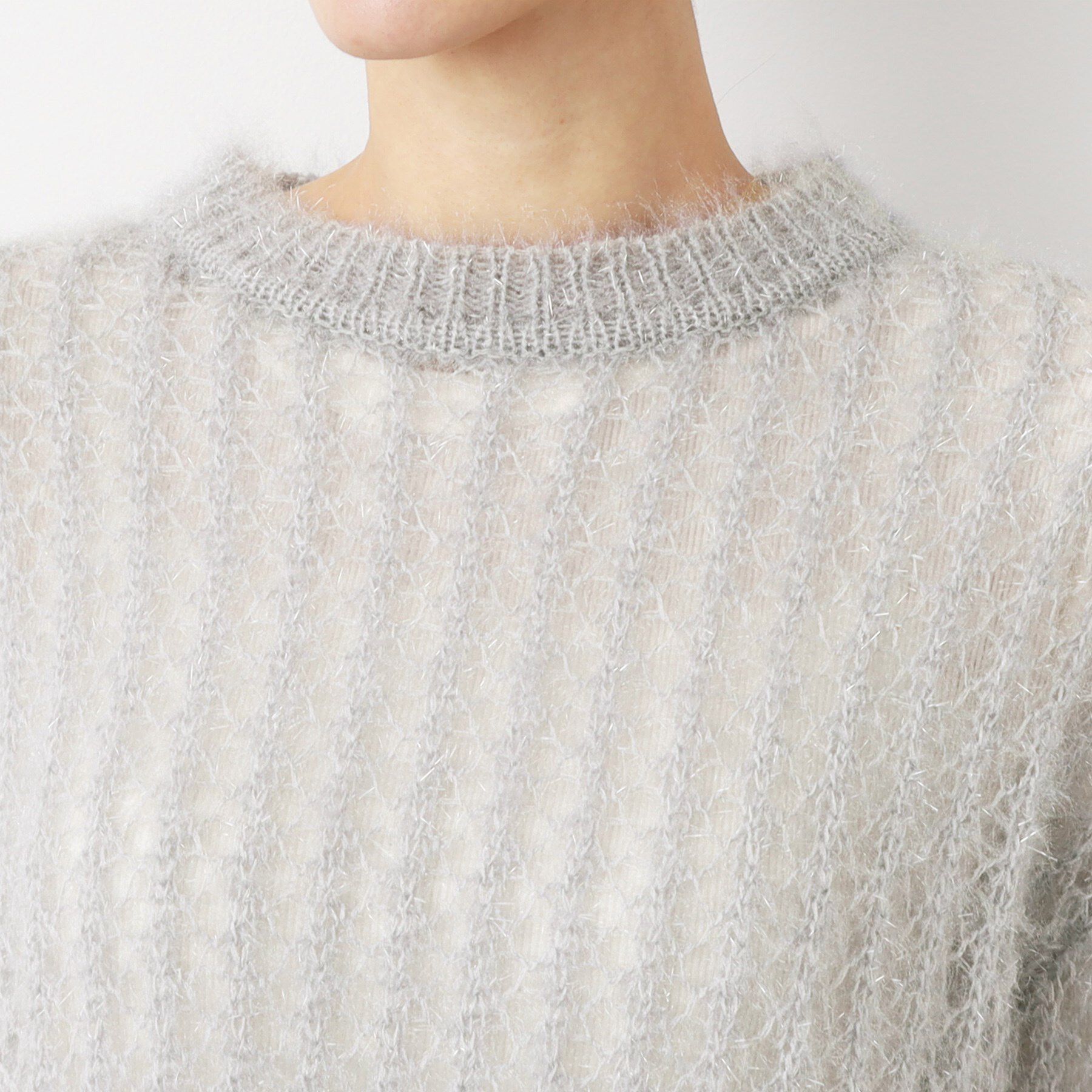 Dessin「【洗える】ショート丈メッシュラメニット（S～L）」|ニット・セーター|