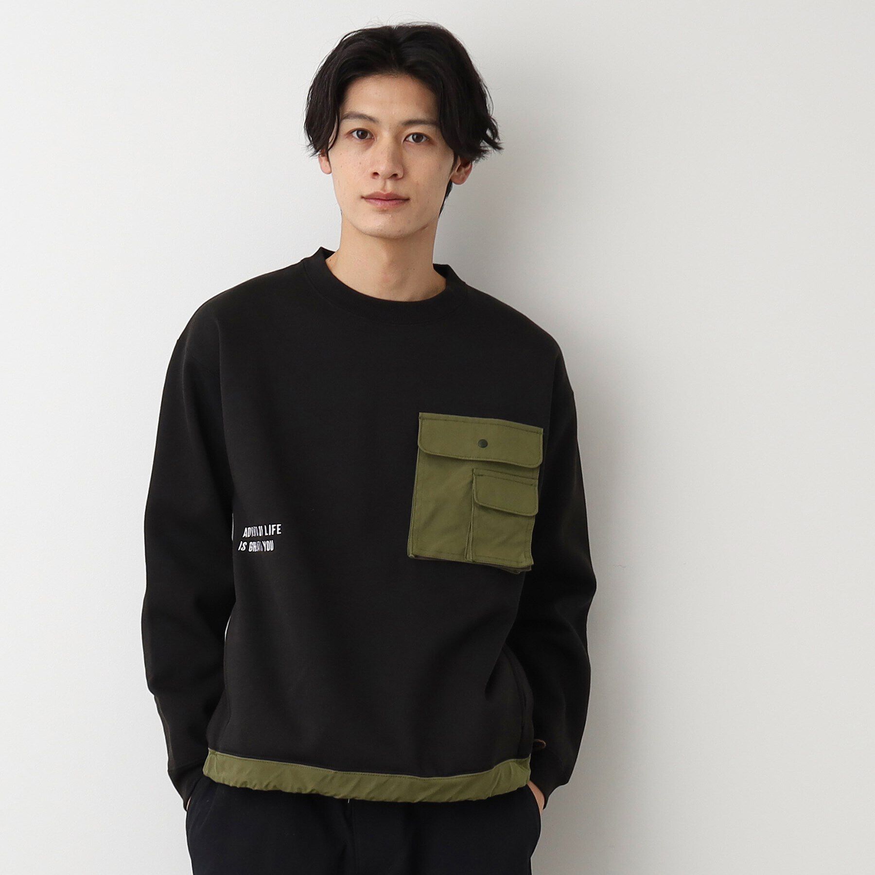 Dessin「【洗える】ポケット付きスウェット」|パーカー|ブラック(019)