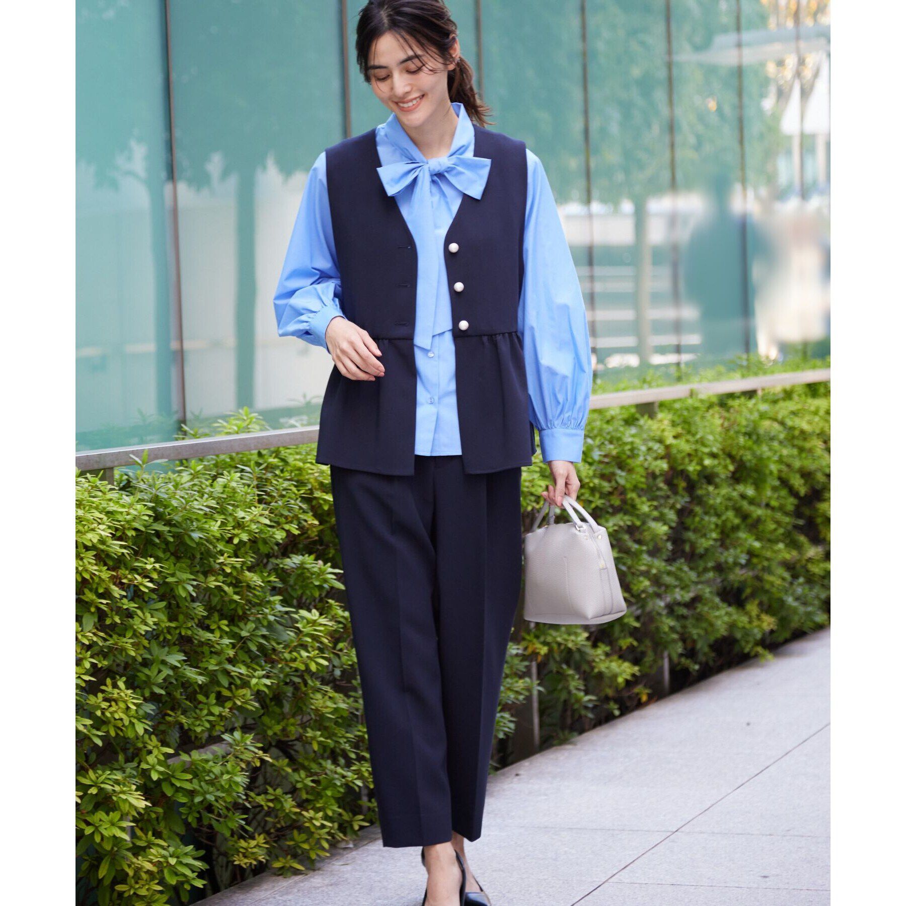 Dessin「【入卒/セレモニー/洗える】ボウタイリボンブラウス」|シャツ・ブラウス|