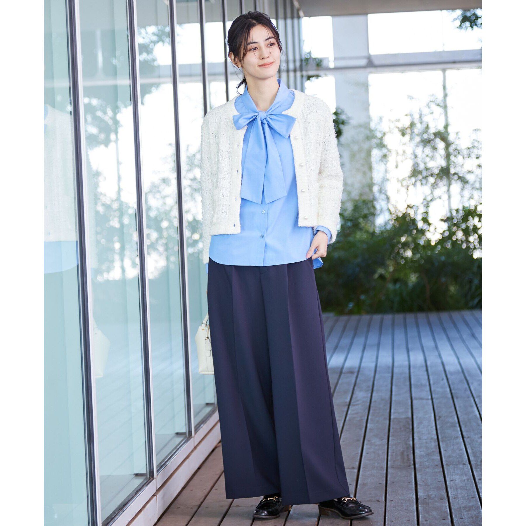 Dessin「【入卒/セレモニー/洗える】ボウタイリボンブラウス」|シャツ・ブラウス|