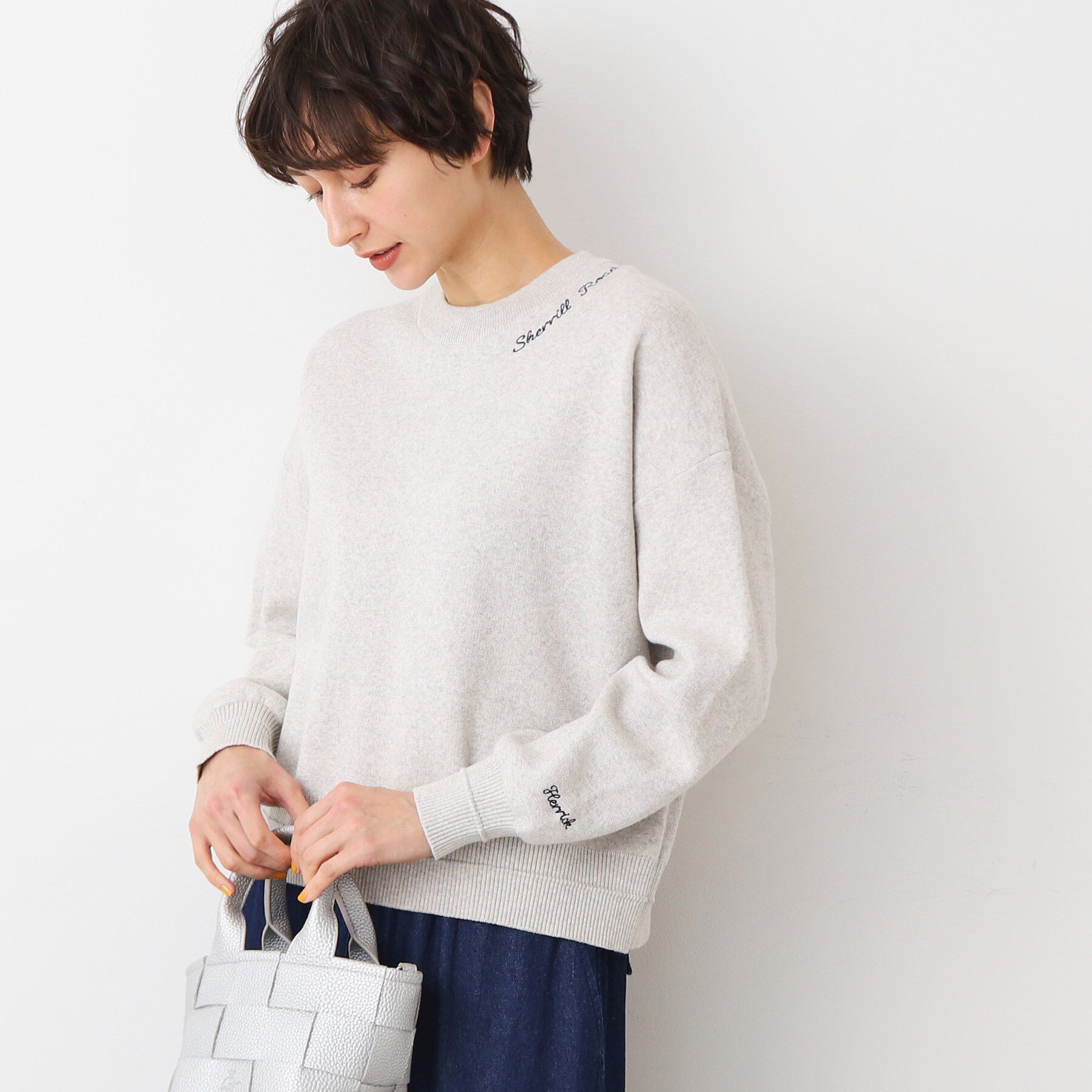 Dessin「【洗える】ロゴ刺繍ジャカードニット（XS～L）」|ニット・セーター|