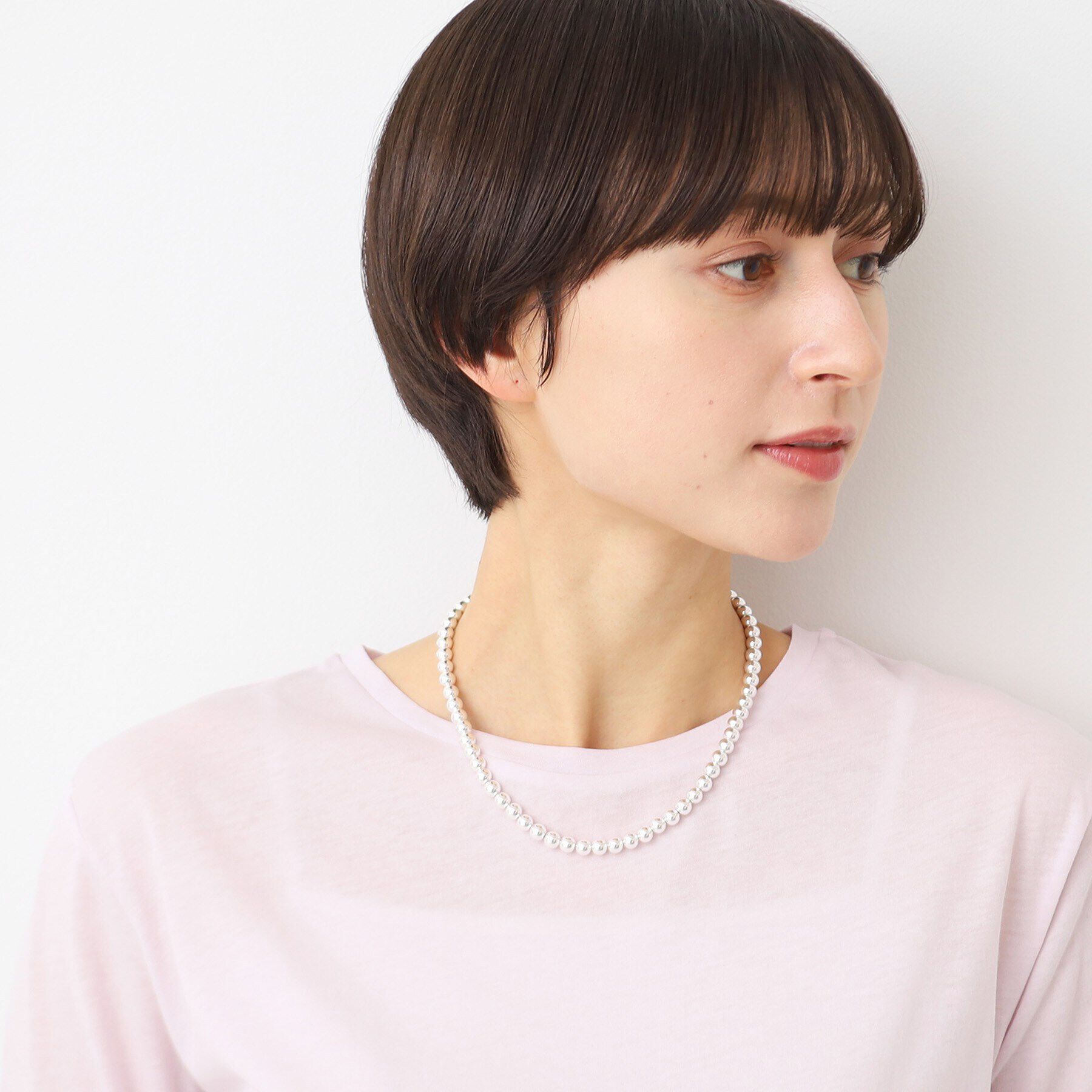 Dessin「シルバーボールチェーンショートネックレス」|ネックレス|