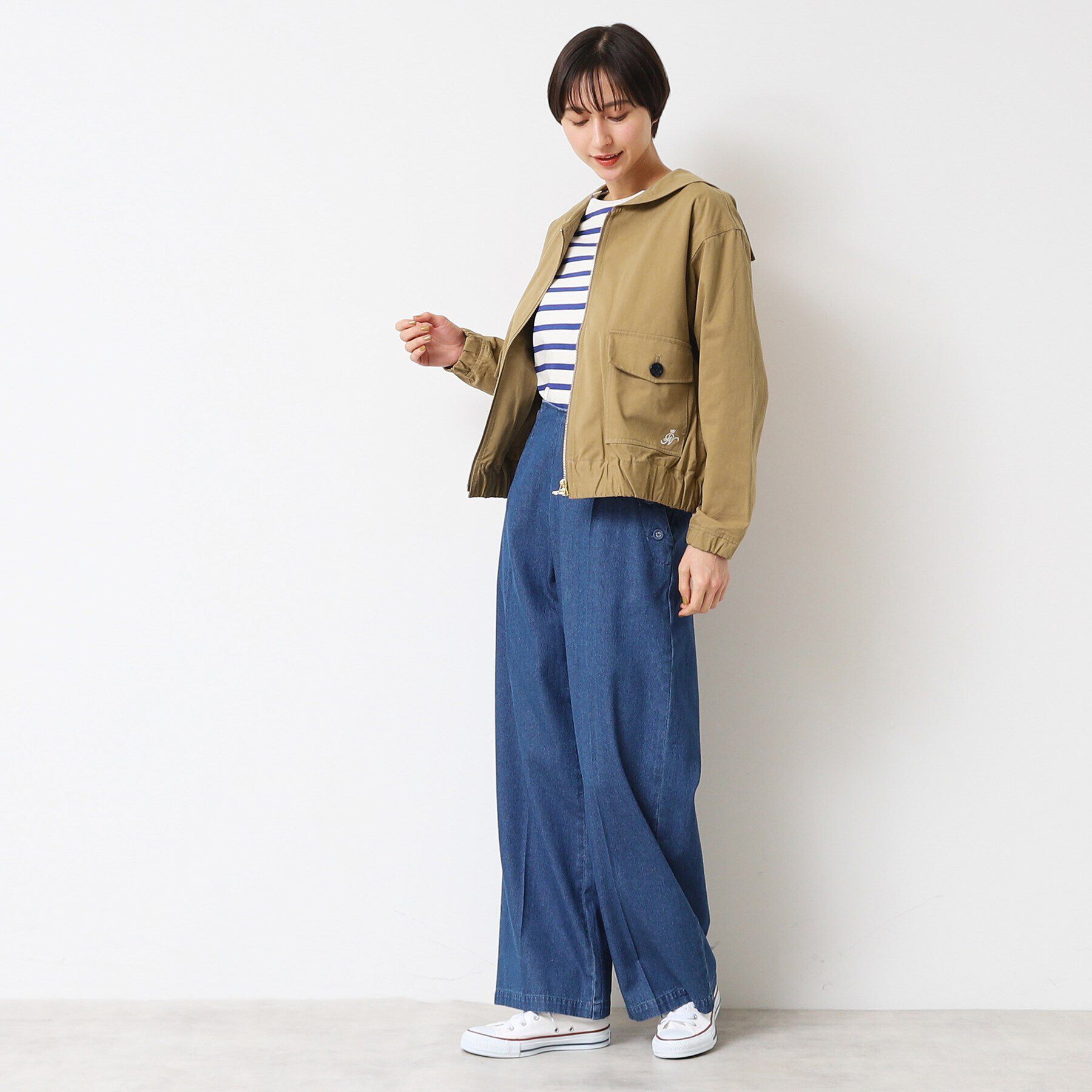 Dessin「【洗える】セーラーカラージップジャケット」|ブルゾン・スタジャン|