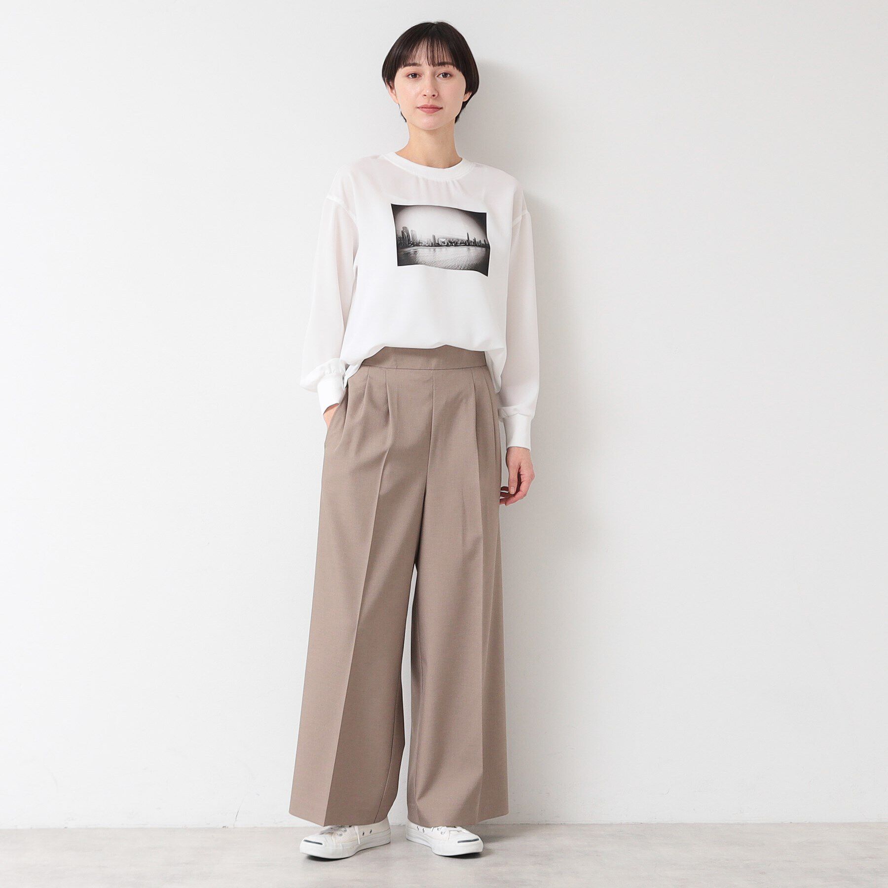 Dessin「【洗える】バックヘンリープリントブラウス（XS～L）」|シャツ・ブラウス|