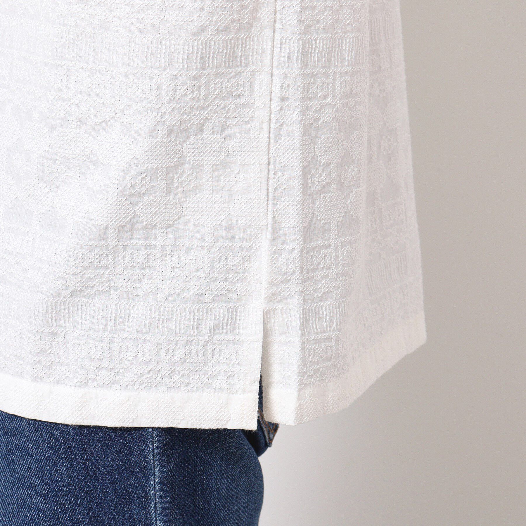 Dessin「【インド刺繍・セットアップ可能・洗える】刺繍柄シャツ」|シャツ・ブラウス|