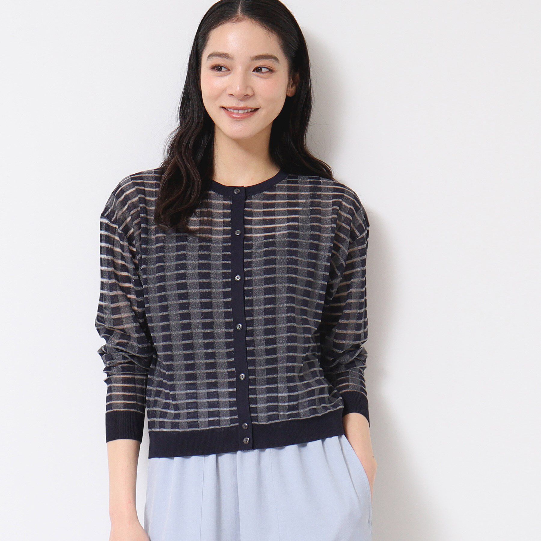 Dessin「【洗える】シアーボーダーカーディガン（S～L）」|カーディガン|