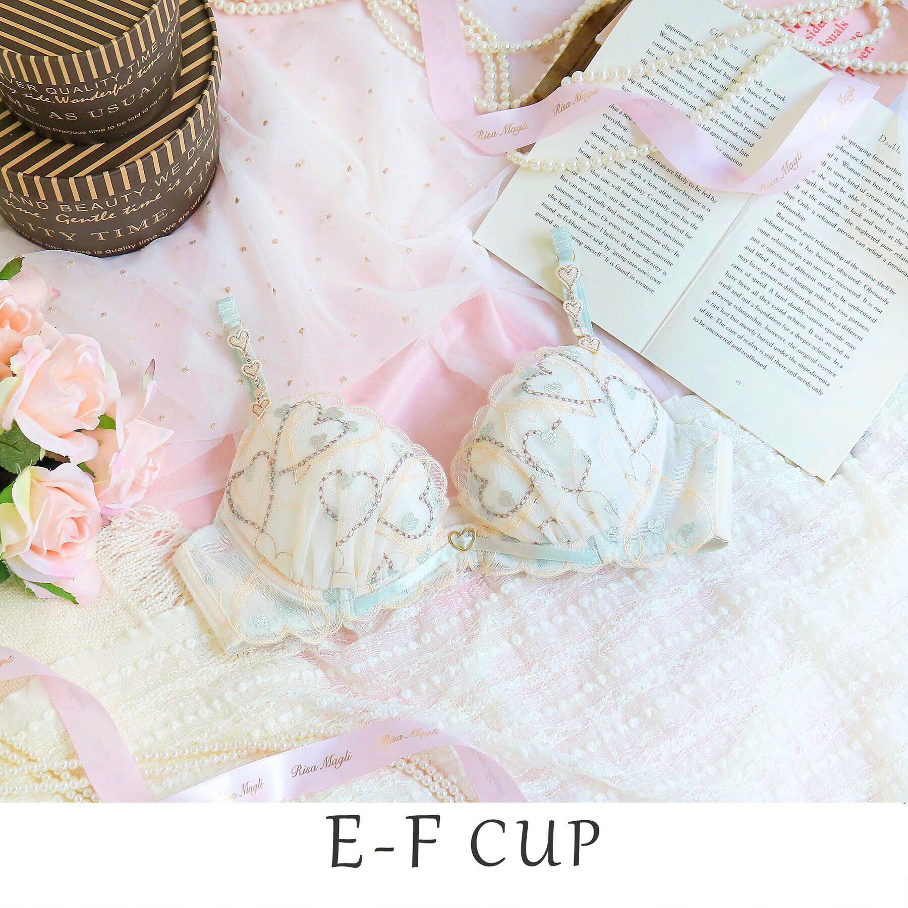 Risa Magli「ジアン ブラジャー（E-F）＜リサマリ ミラクル谷間ブラ＞」|インナー|ミントグリーン(02