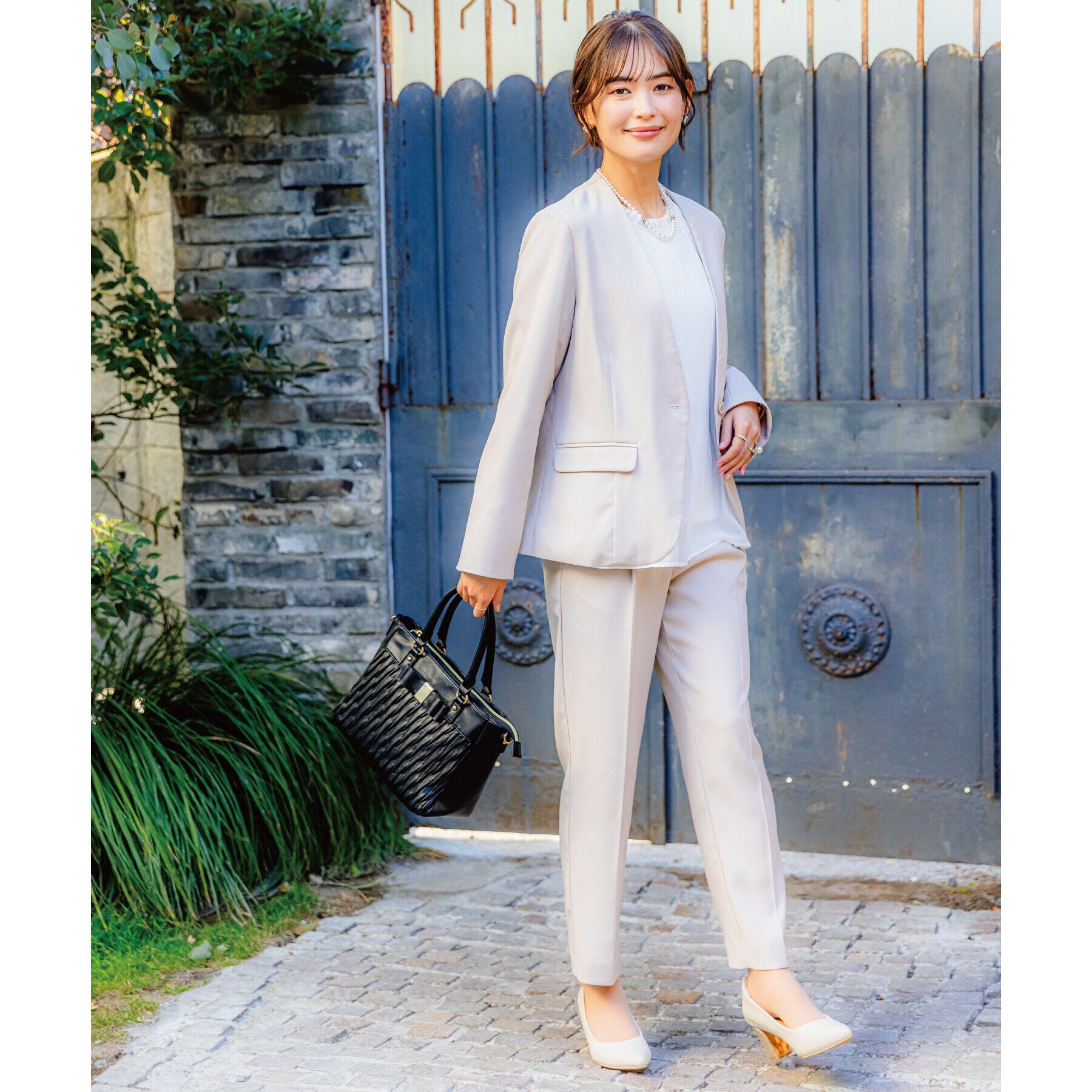 ITS&rsquo;DEMO「【通勤／手洗い可／吸水速乾】ツイルノーカラージャケット」|ノーカラージャケット|