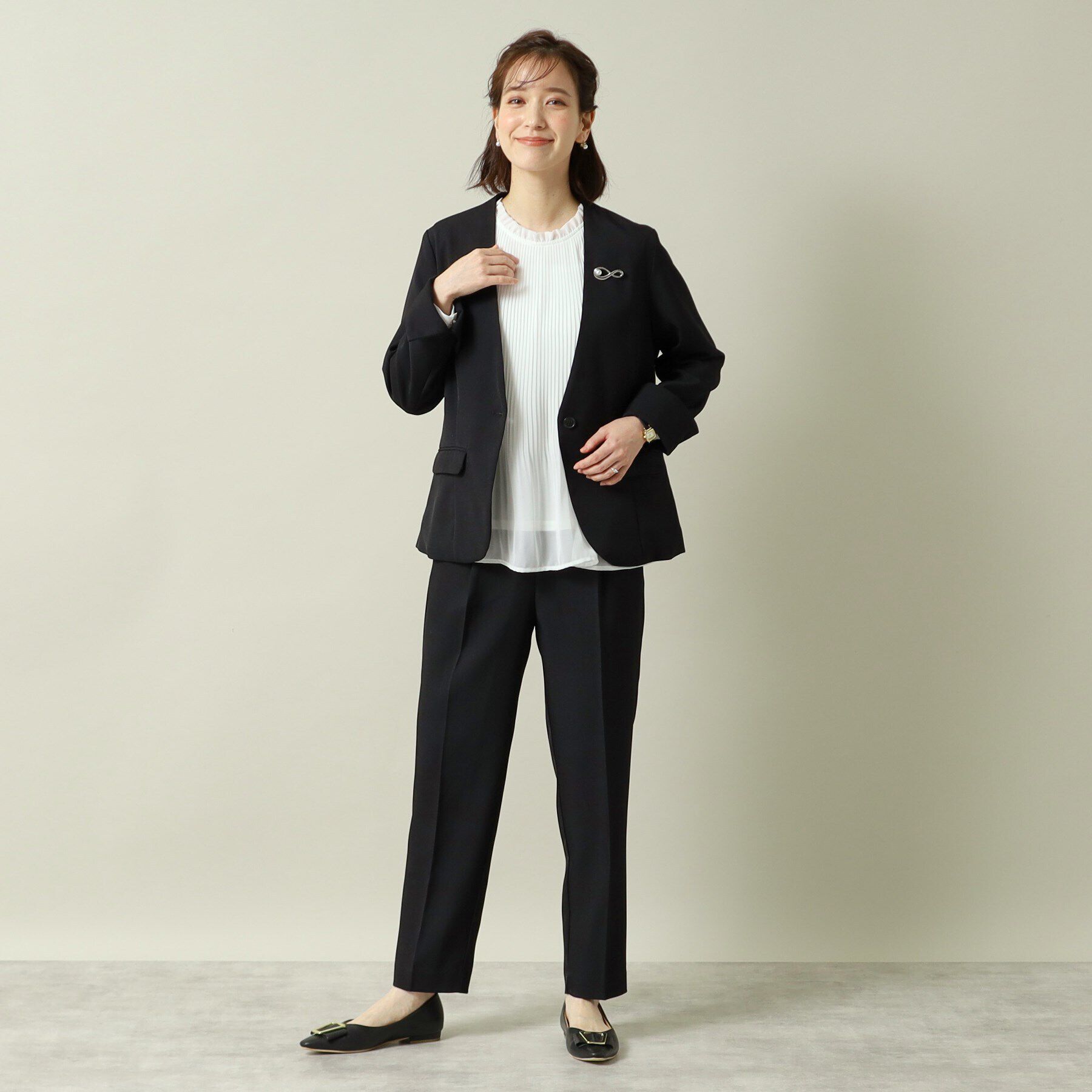 ITS&rsquo;DEMO「【通勤／手洗い可／吸水速乾】ツイルノーカラージャケット」|ノーカラージャケット|