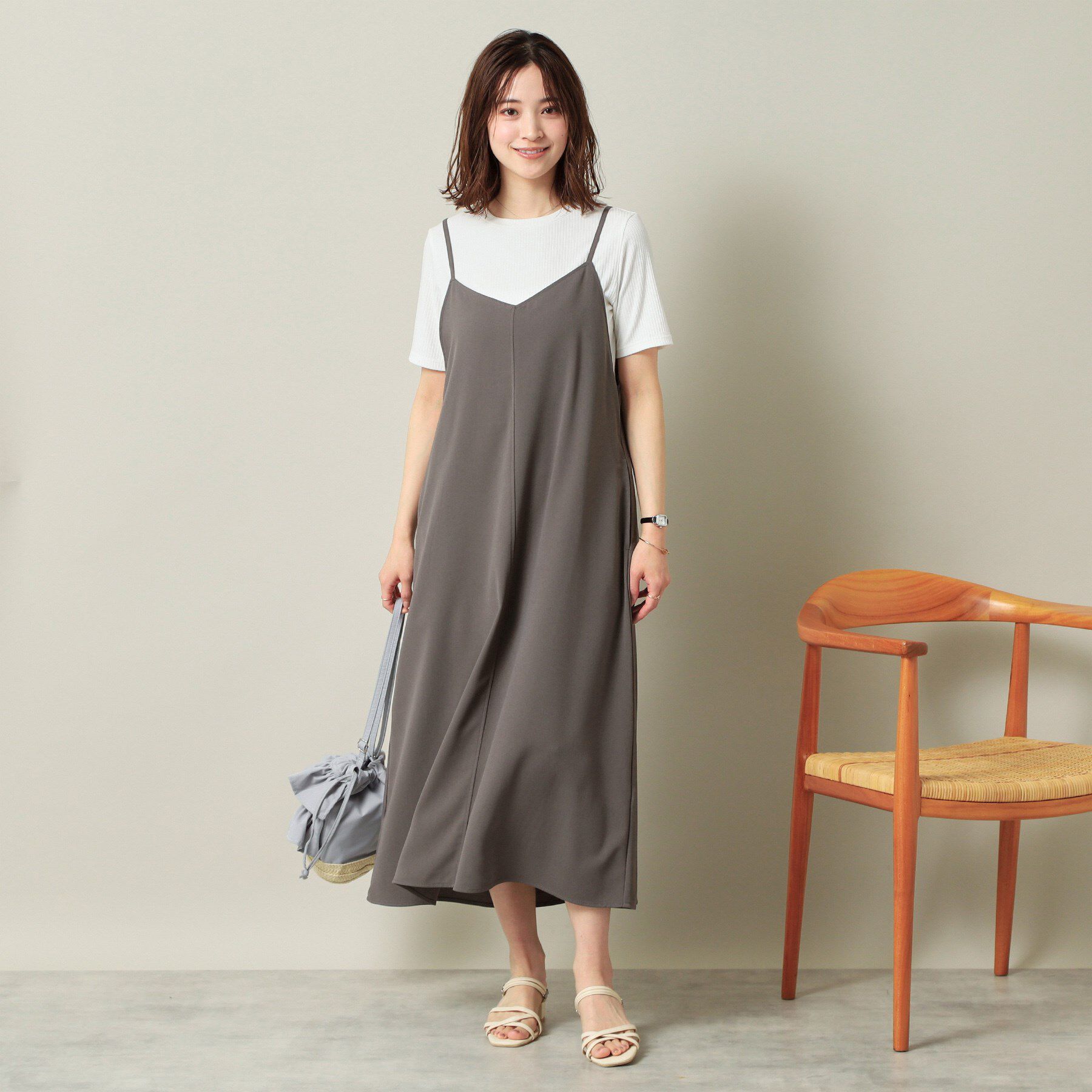 ITS&rsquo;DEMO「【手洗い可／無地・花柄】ジョーゼットキャミワンピ」|ワンピース|