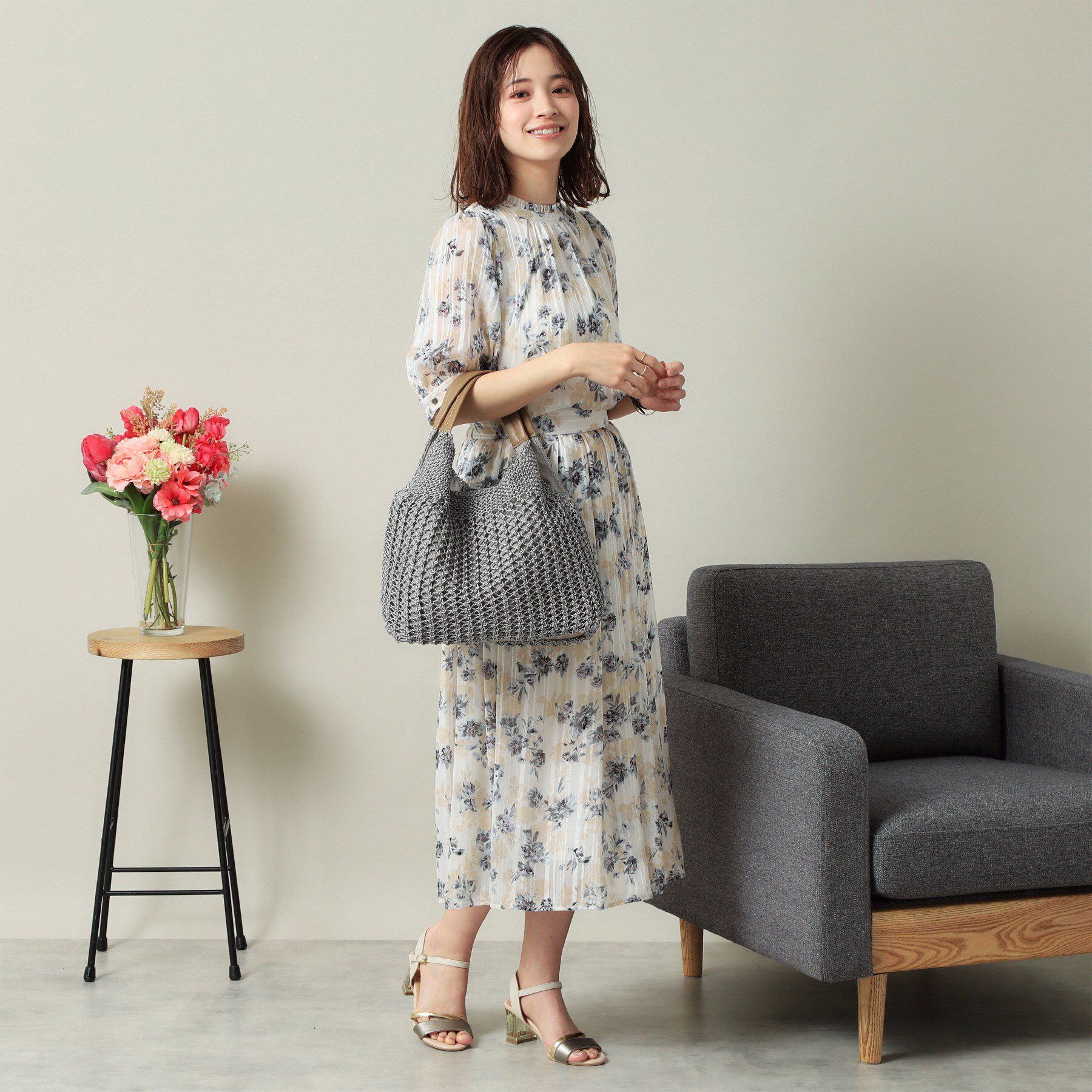 ITS&rsquo;DEMO「コード編みラウンドトート」|トートバッグ|