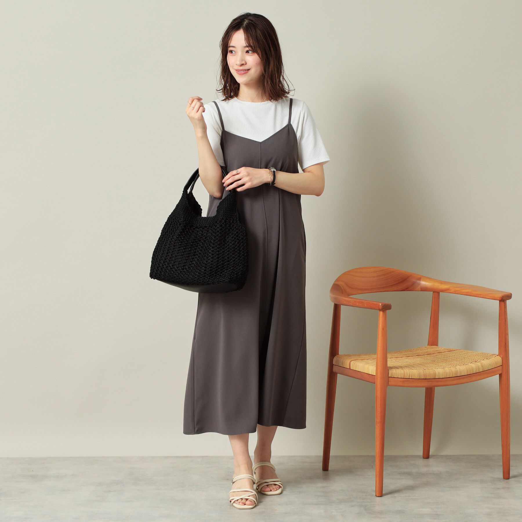 ITS&rsquo;DEMO「コード編みラウンドトート」|トートバッグ|