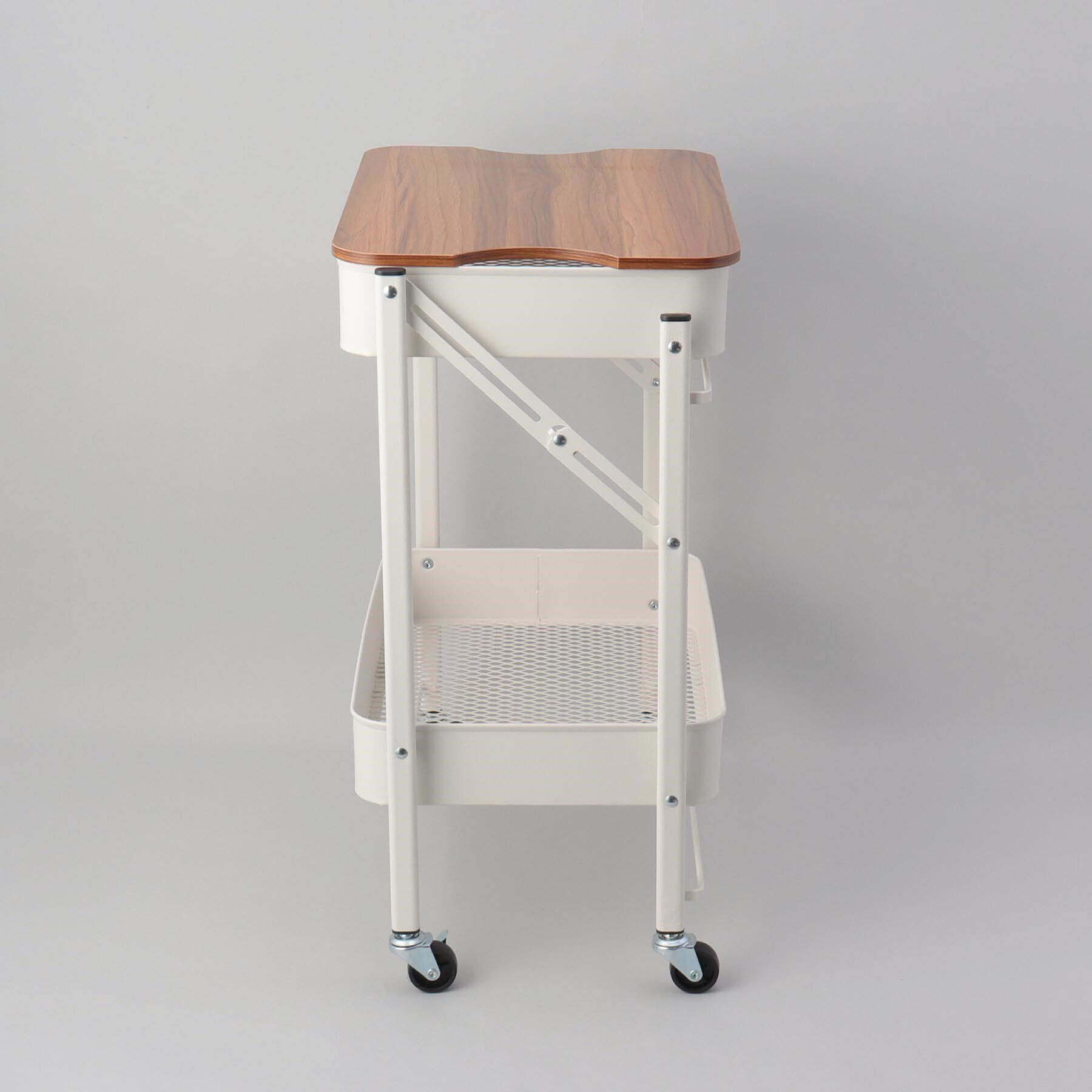 212 KITCHEN STORE「SMART 折り畳める2段ワゴン Amely WH」|食器・キッチングッズ|