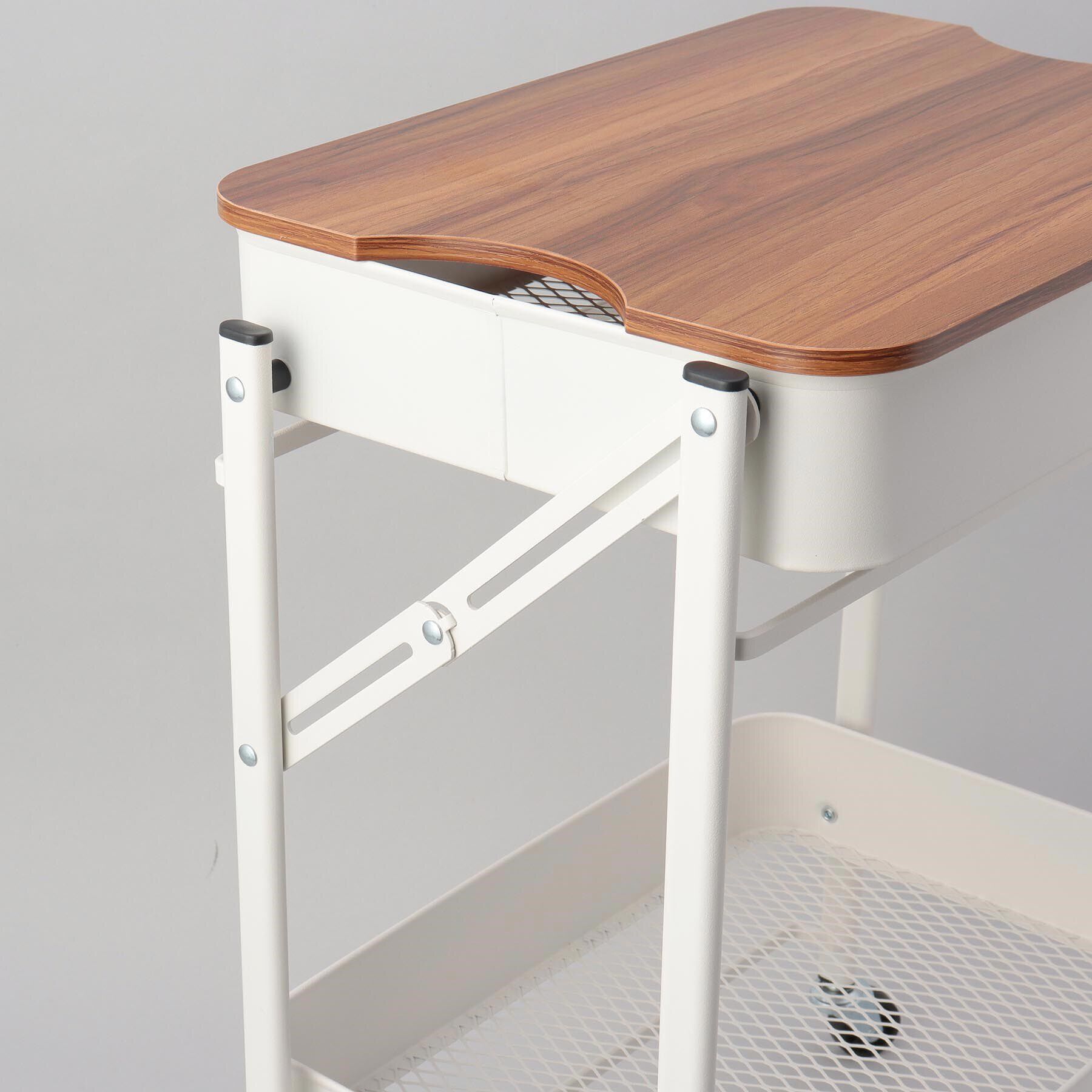 212 KITCHEN STORE「SMART 折り畳める2段ワゴン Amely WH」|食器・キッチングッズ|