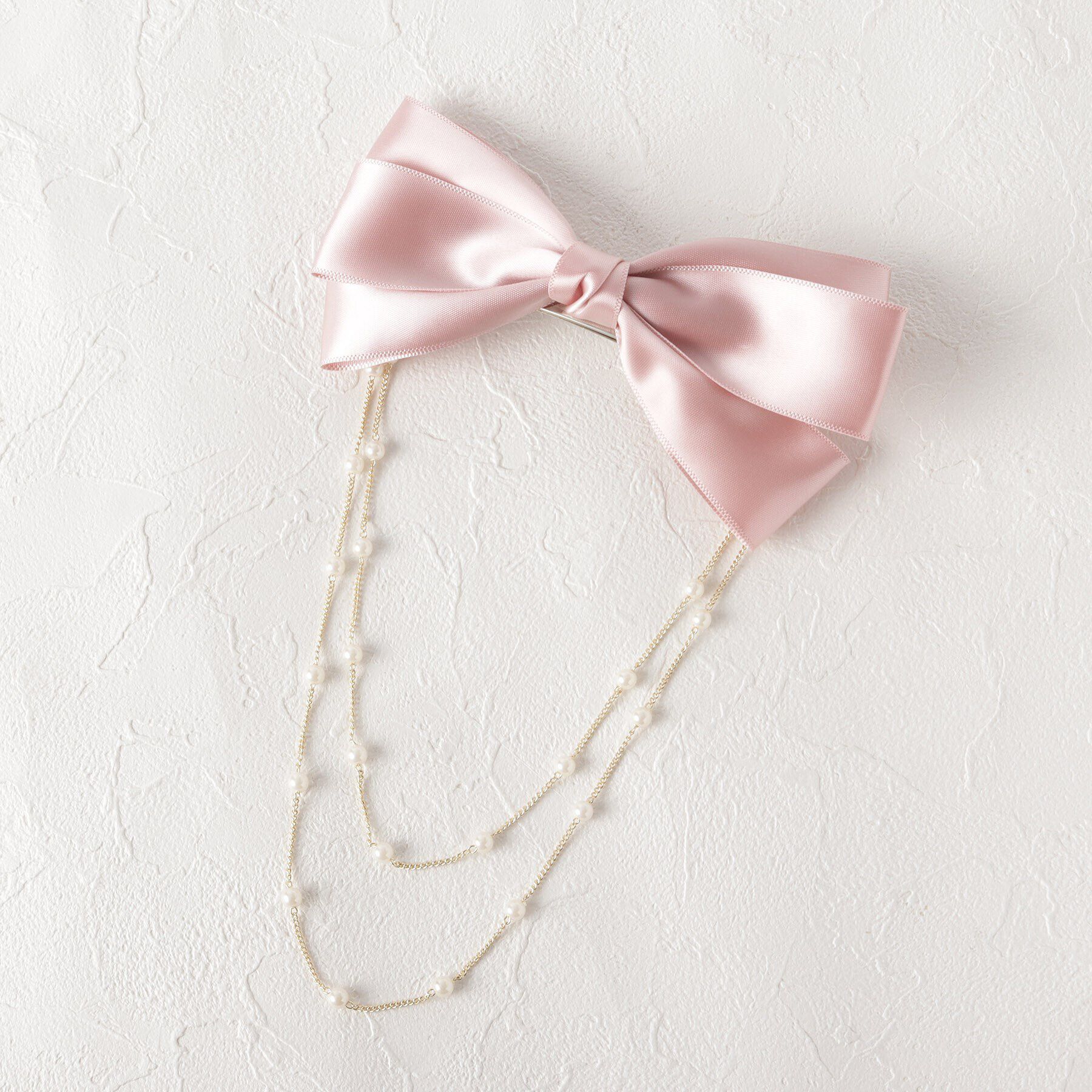 Grandedge「2連パール調チェーン付きリボンバレッタ」|その他|