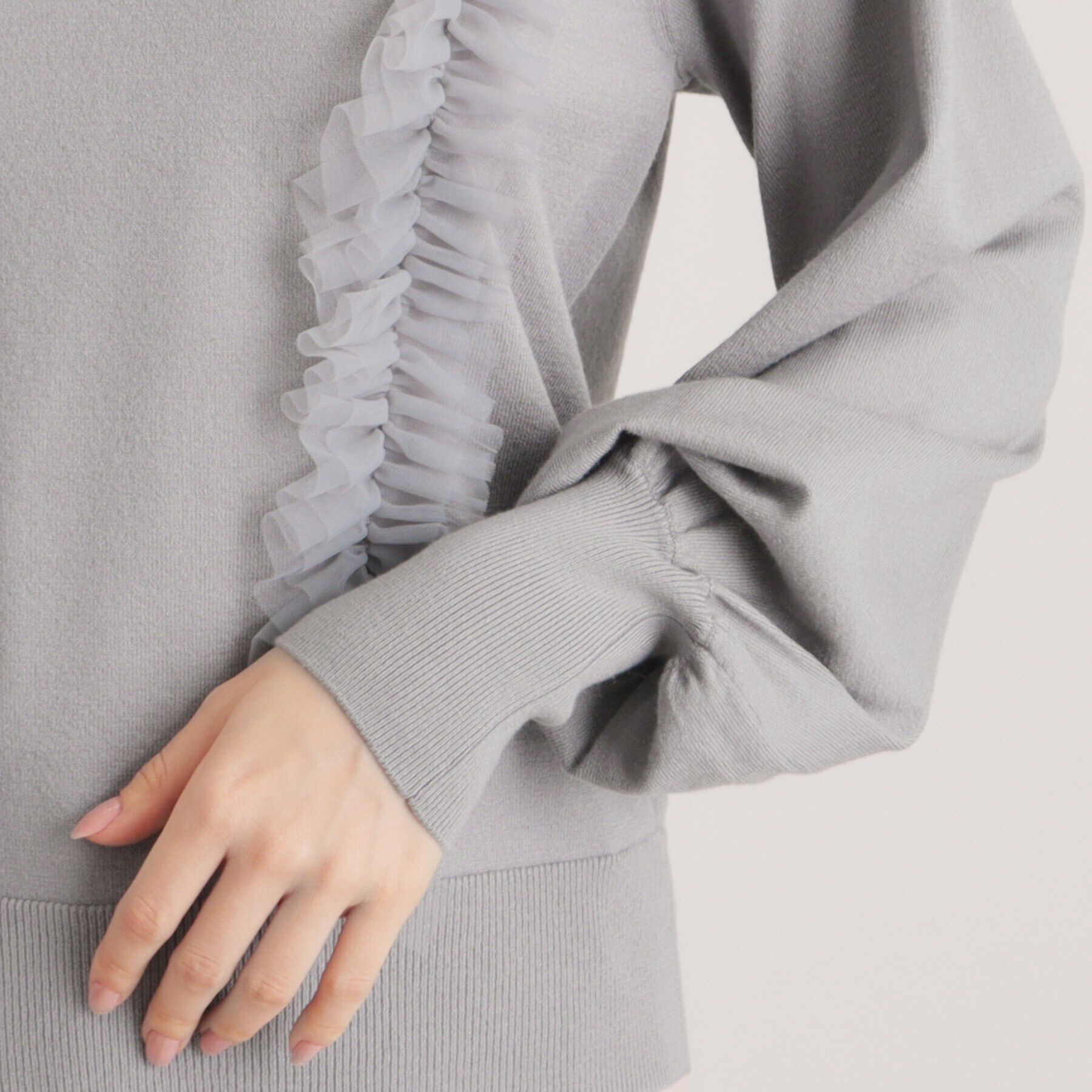 SunaUna「【トレンド/大人フェミニン】前後チュールニット」|ニット・セーター|