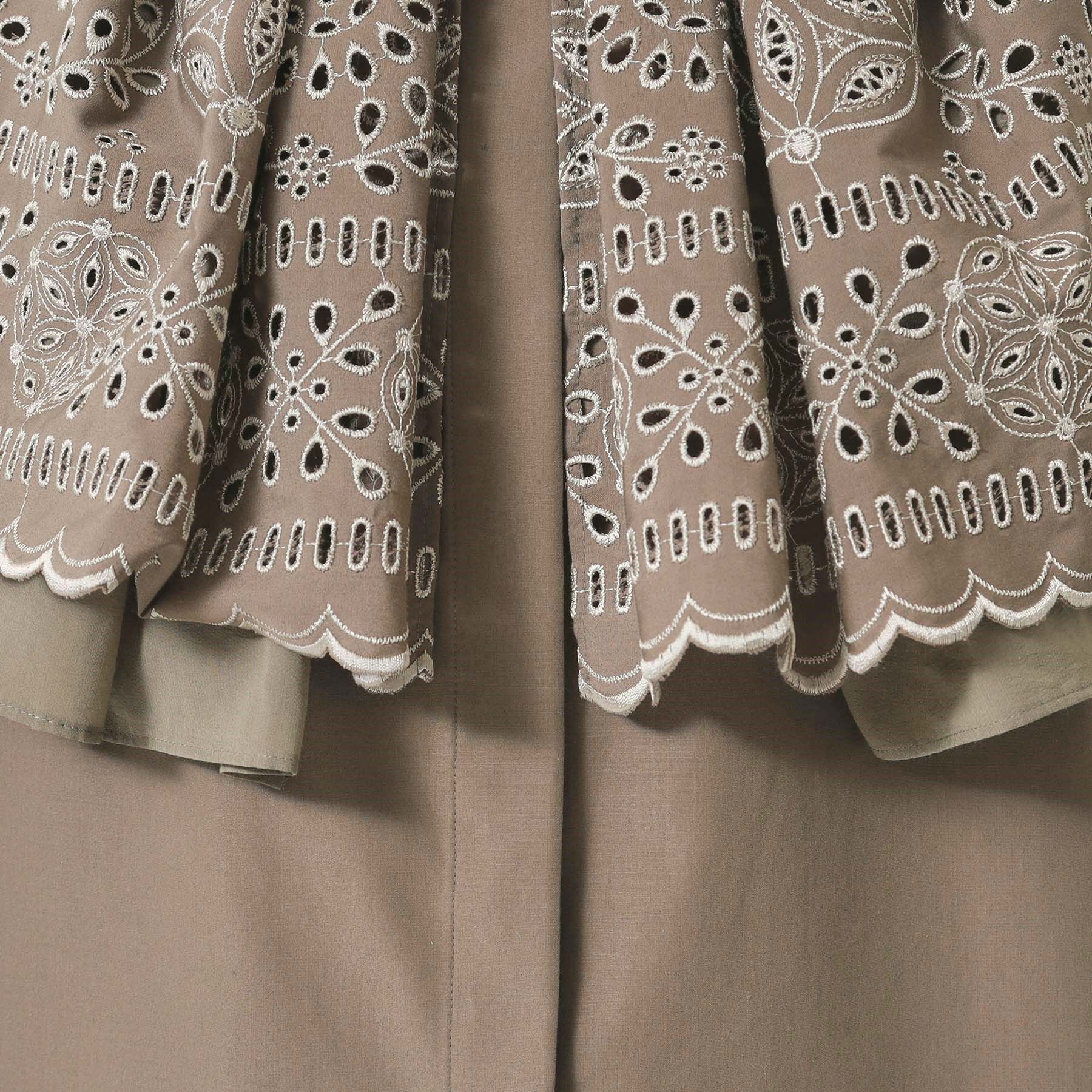 SunaUna「【幾何柄／エンブロイダリー】ケープカラーブラウス」|シャツ・ブラウス|