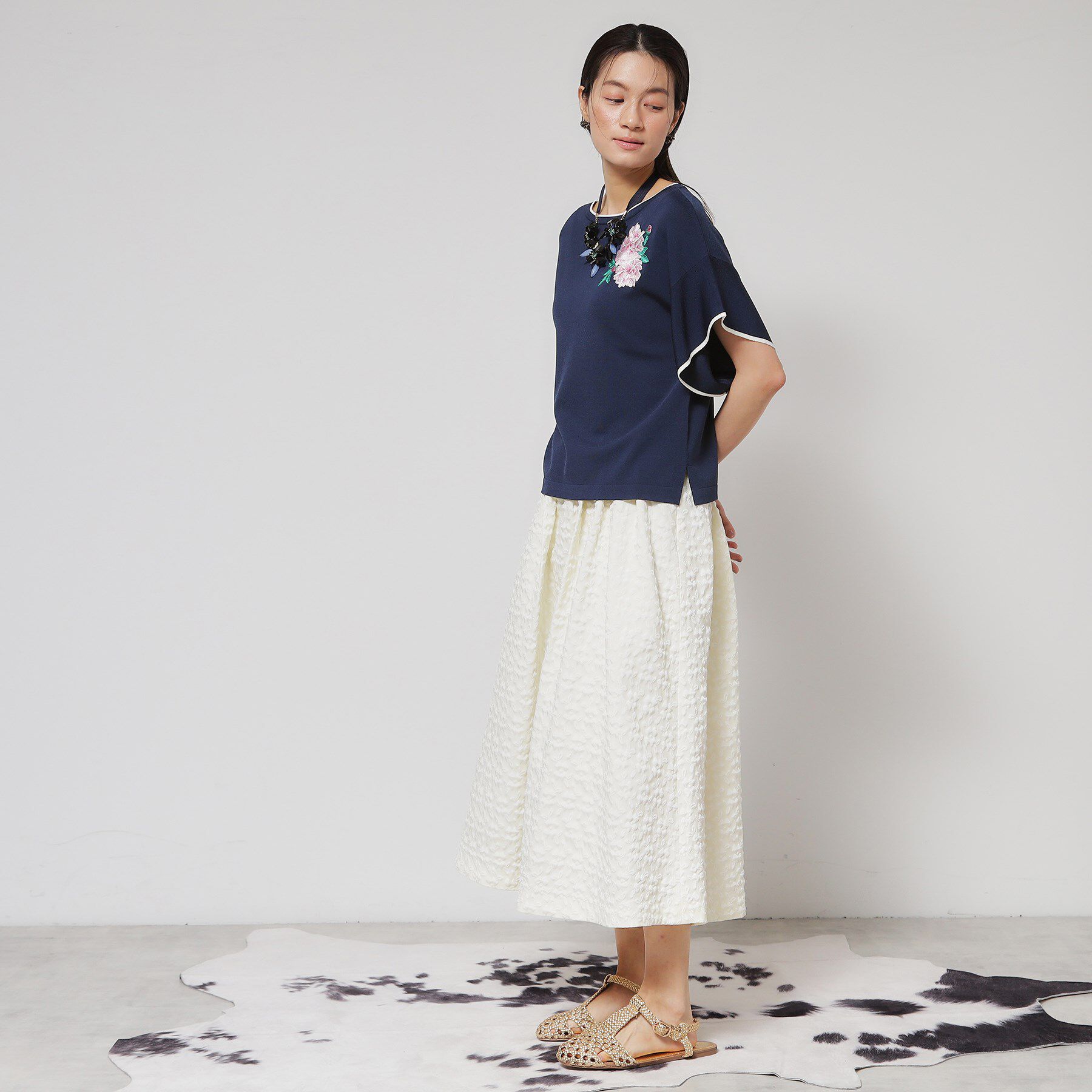 SunaUna「【SS～Lサイズ展開／グラデーションフラワー】クラフトニット」|ニット・セーター|