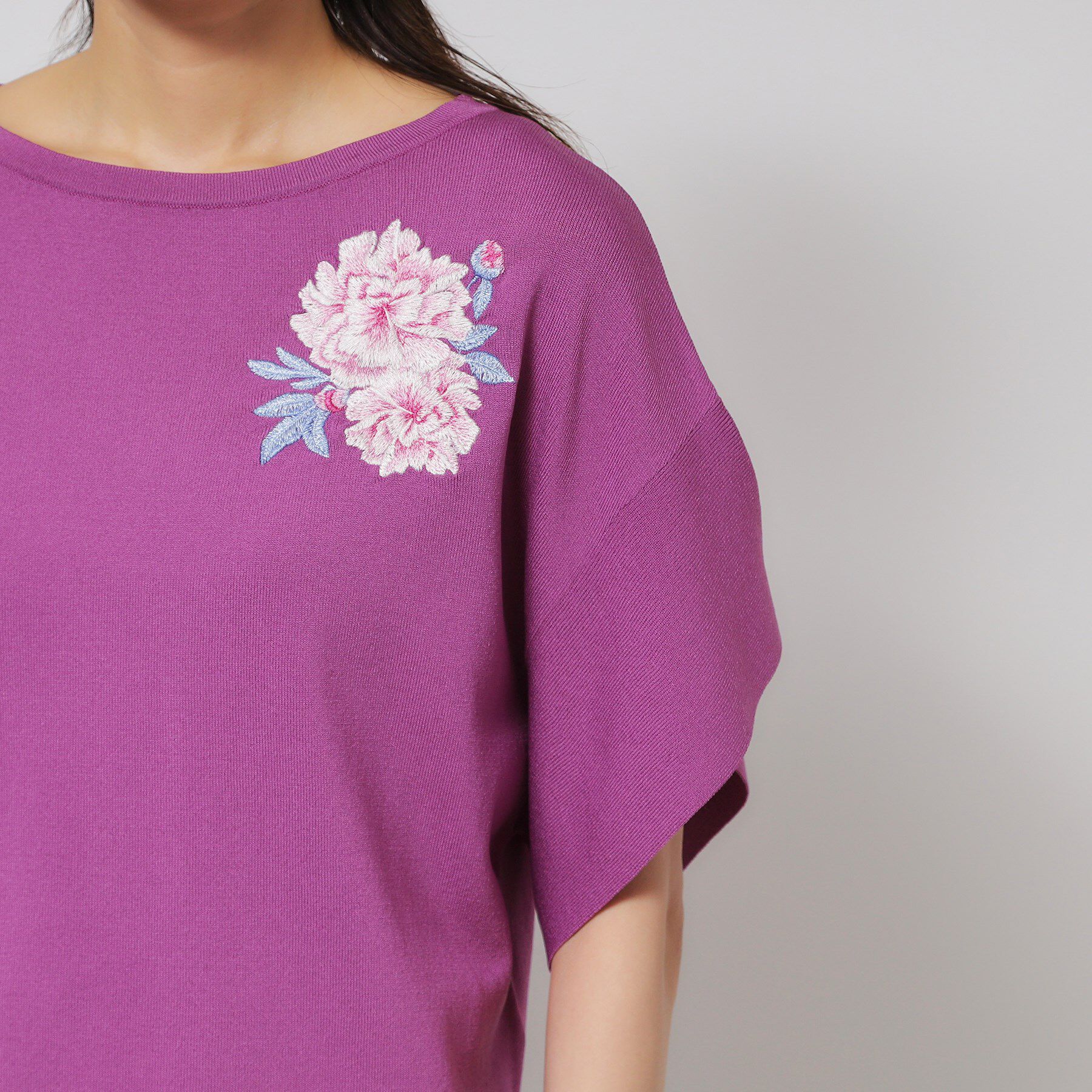 SunaUna「【SS～Lサイズ展開／グラデーションフラワー】クラフトニット」|ニット・セーター|