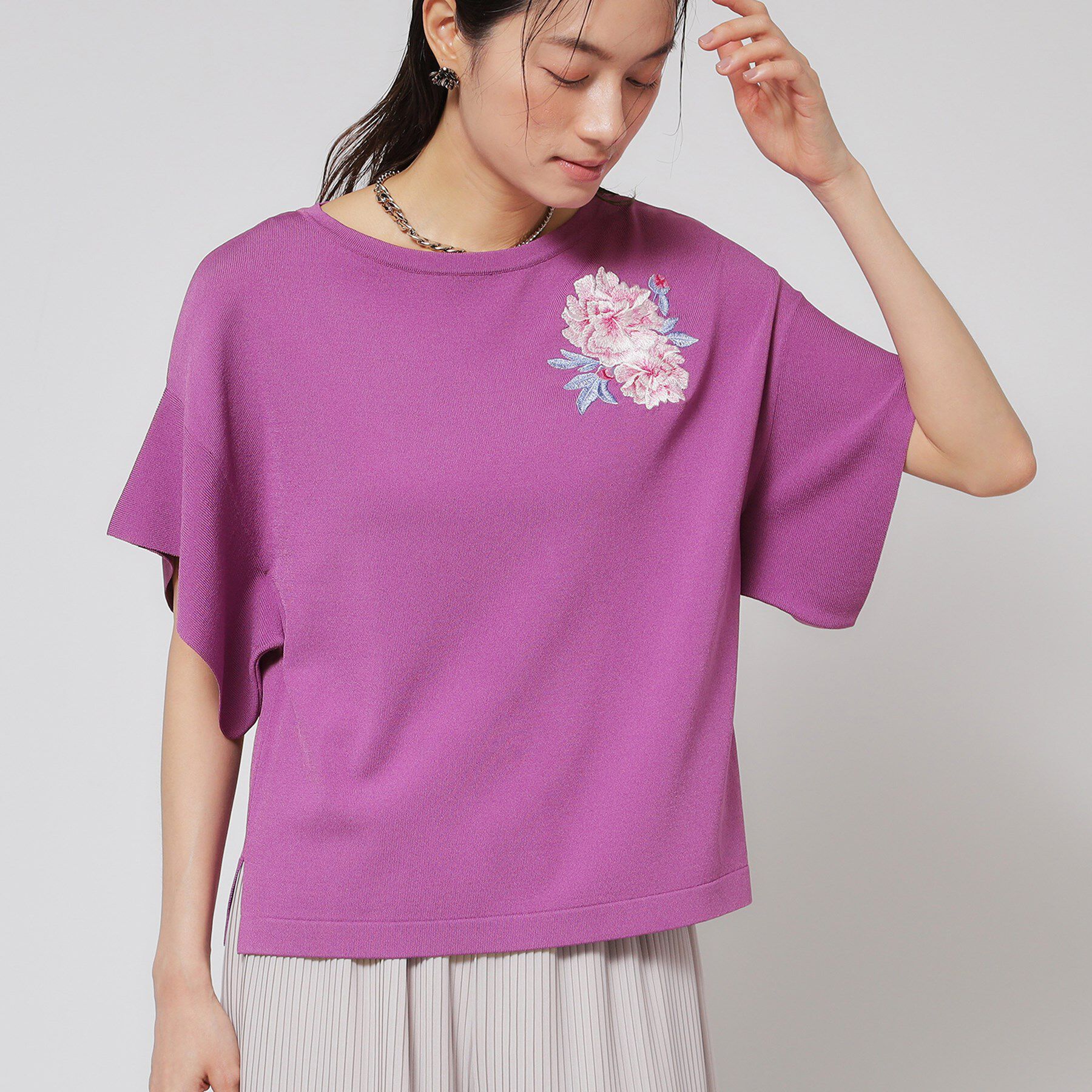 SunaUna「【SS～Lサイズ展開／グラデーションフラワー】クラフトニット」|ニット・セーター|