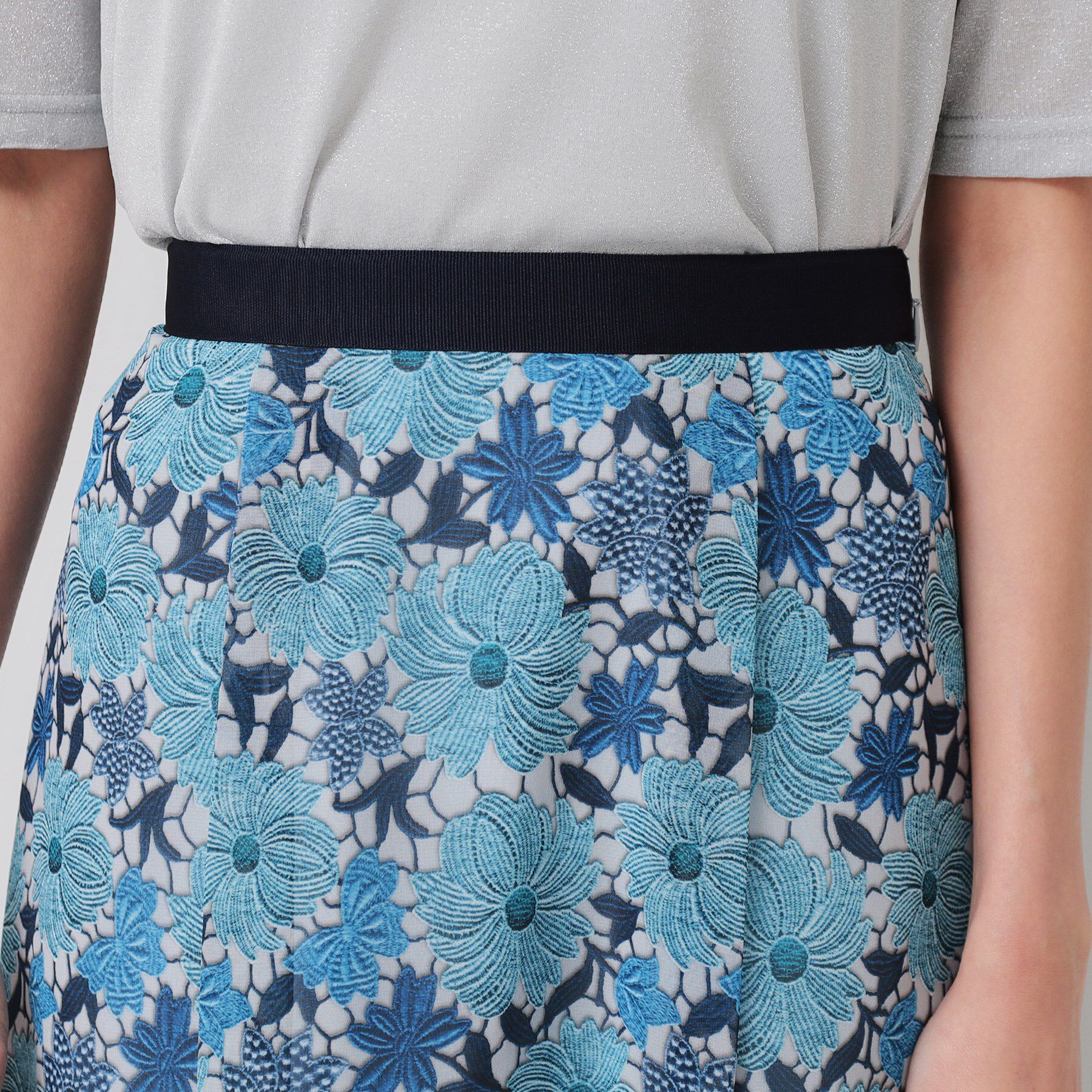 SunaUna「【&yours project／S～L】レース柄フレアスカート」|スカート|