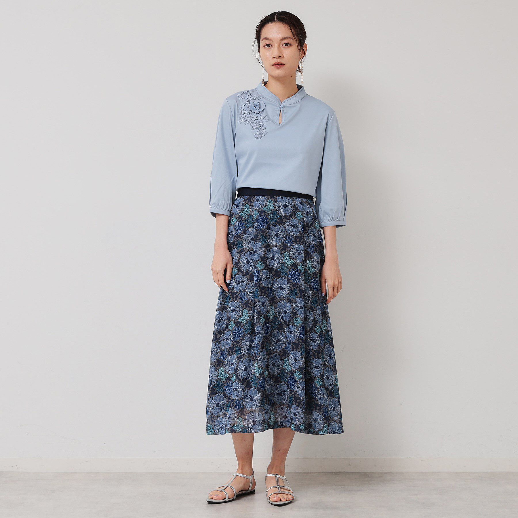 SunaUna「【&yours project／S～L】レース柄フレアスカート」|スカート|