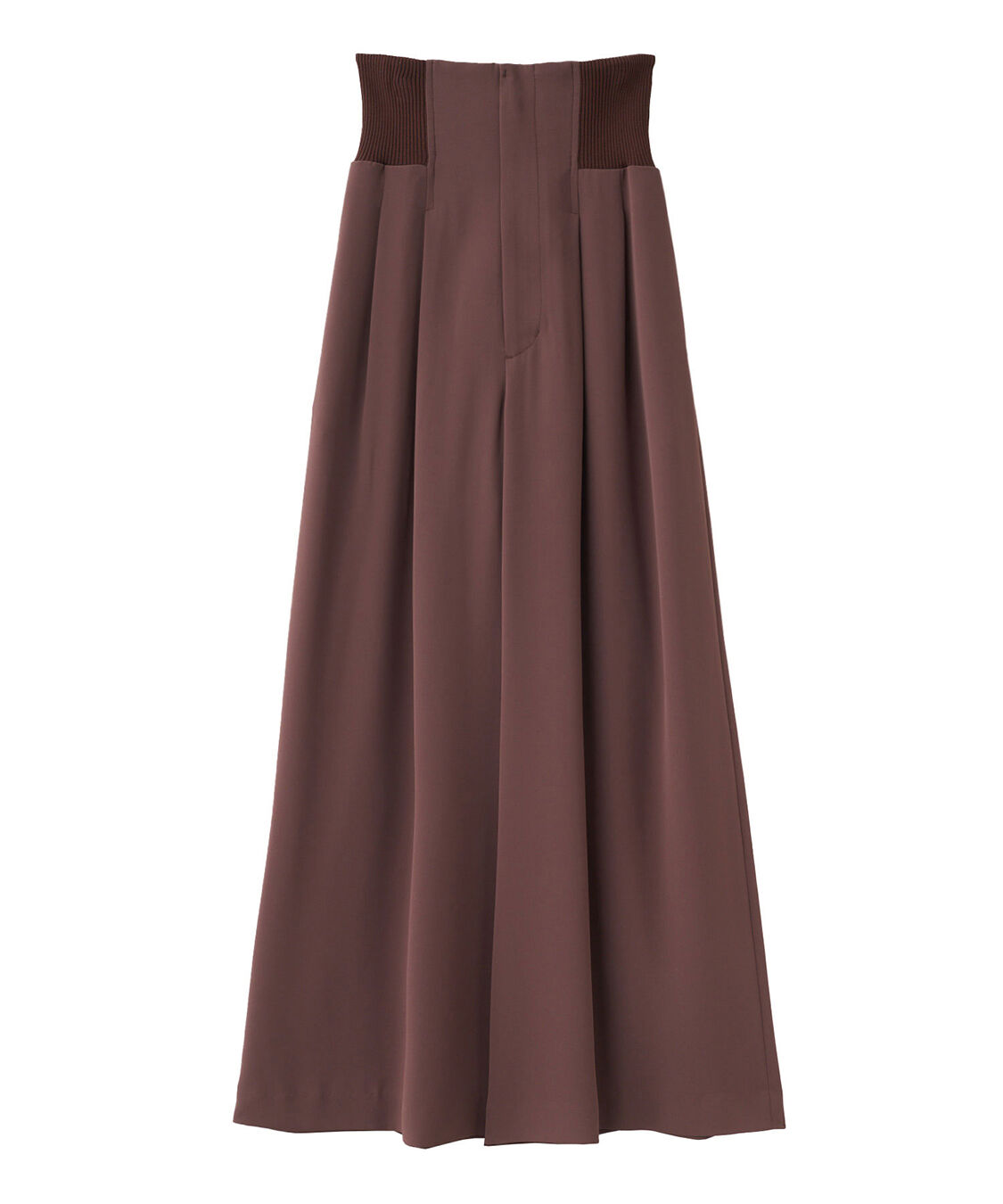 COCO DEAL「コルセットリブワイドパンツ」|スラックス|ブラウン