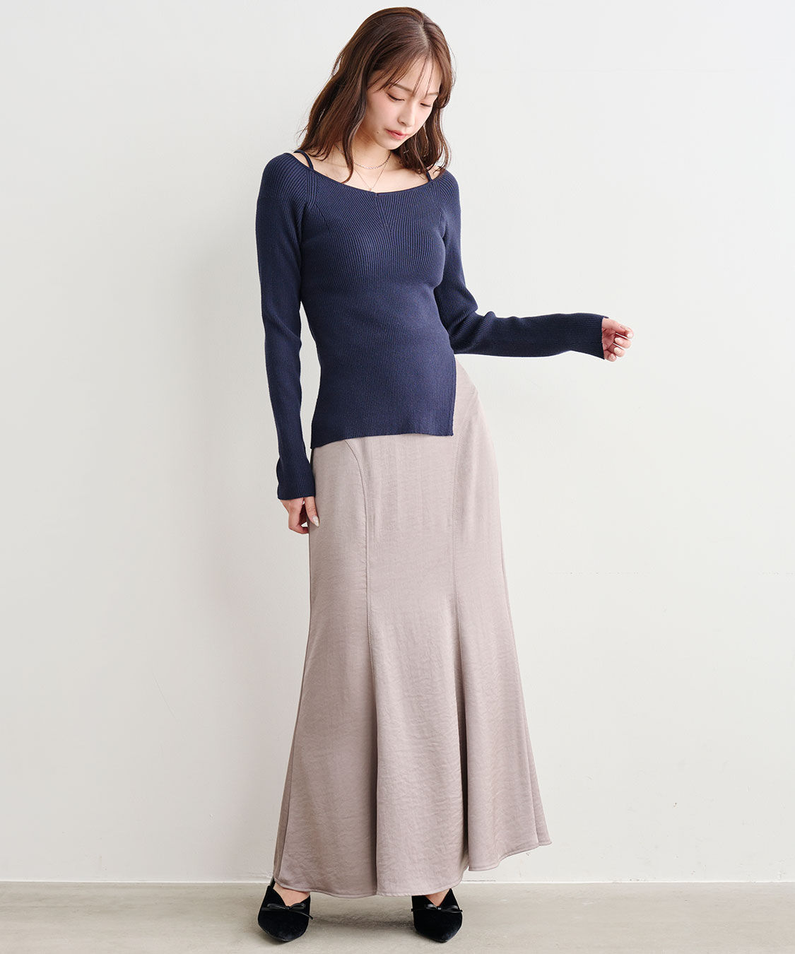 COCO DEAL「ゆるVネックリブニット」|ニット・セーター|