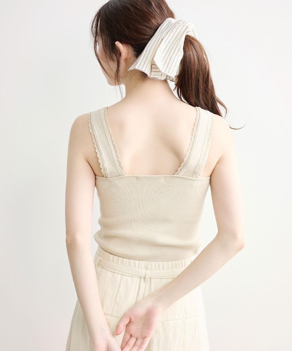 COCO DEAL「レーストリムニットタンクトップ」|ニット・セーター|