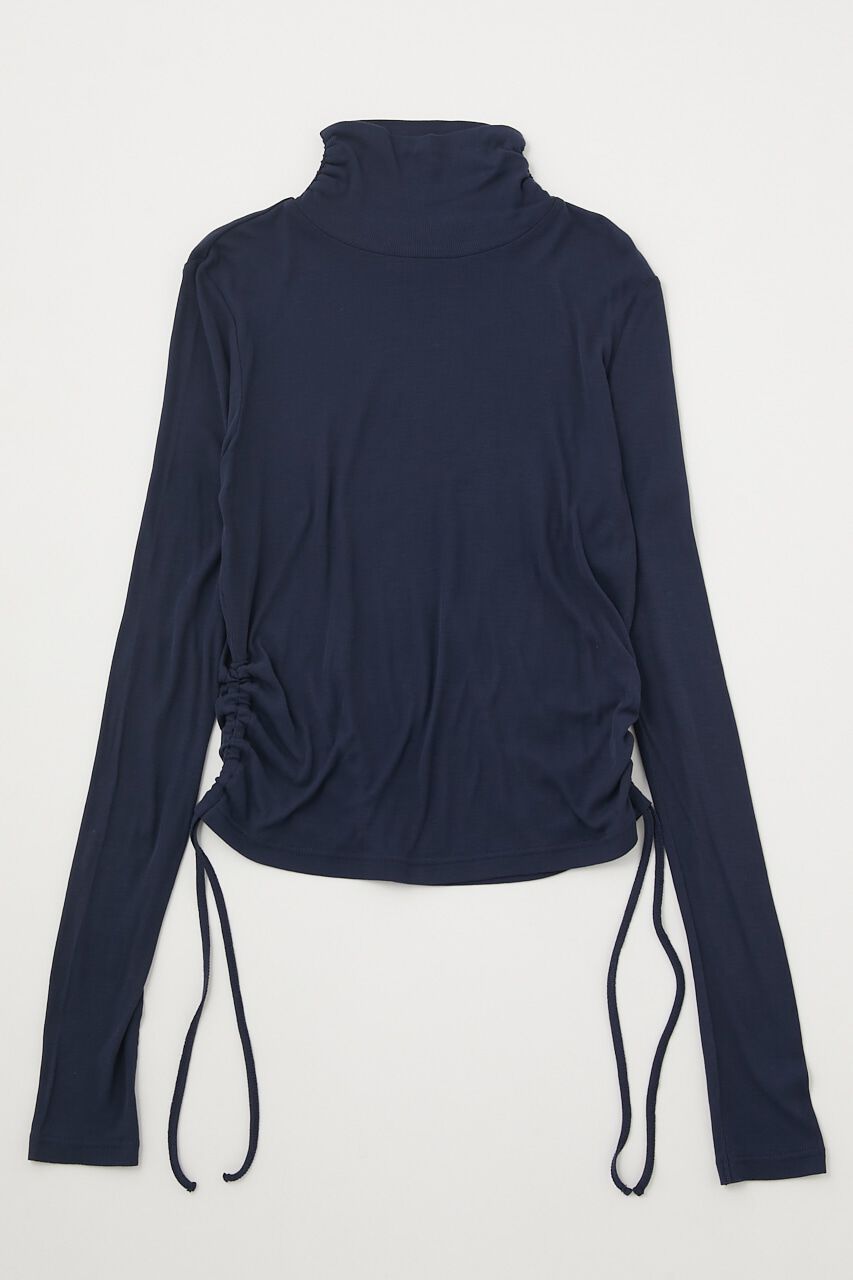 MOUSSY「GATHER NECK DRAWSTRING トップス」|Tシャツ・カットソー|NVY