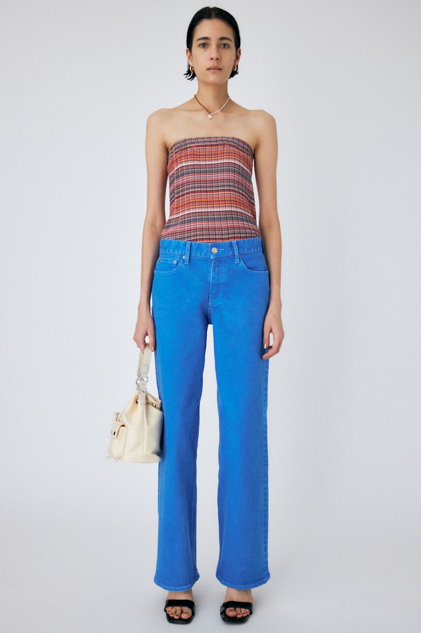 MOUSSY「90S LOWRISE COLOR STRAIGHT」|デニム|BLU